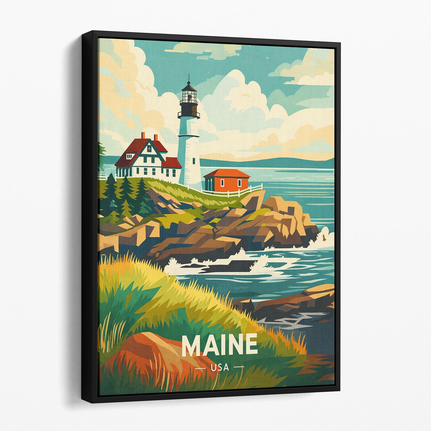 Maine USA Vintage Travel Poster