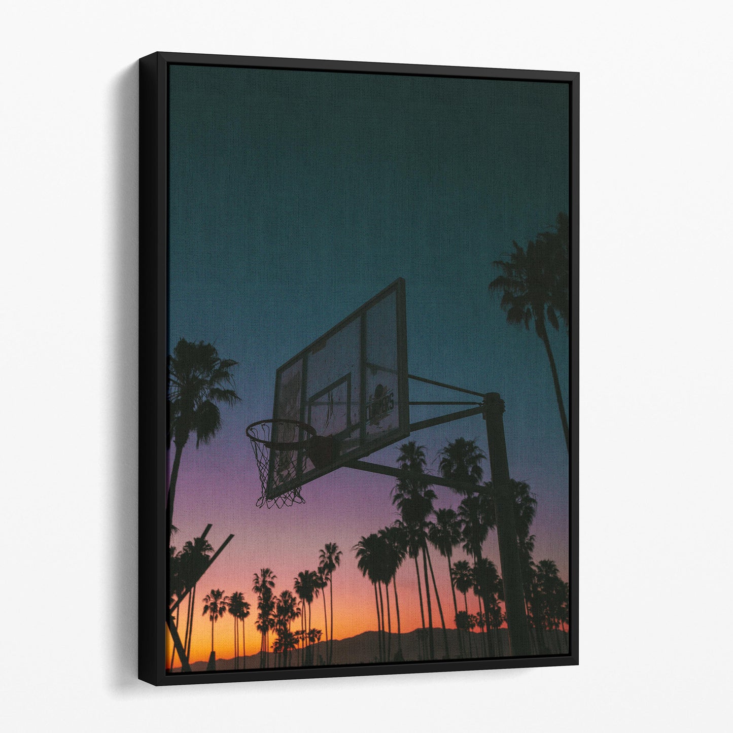 Basketball Sunset With Palm Trees