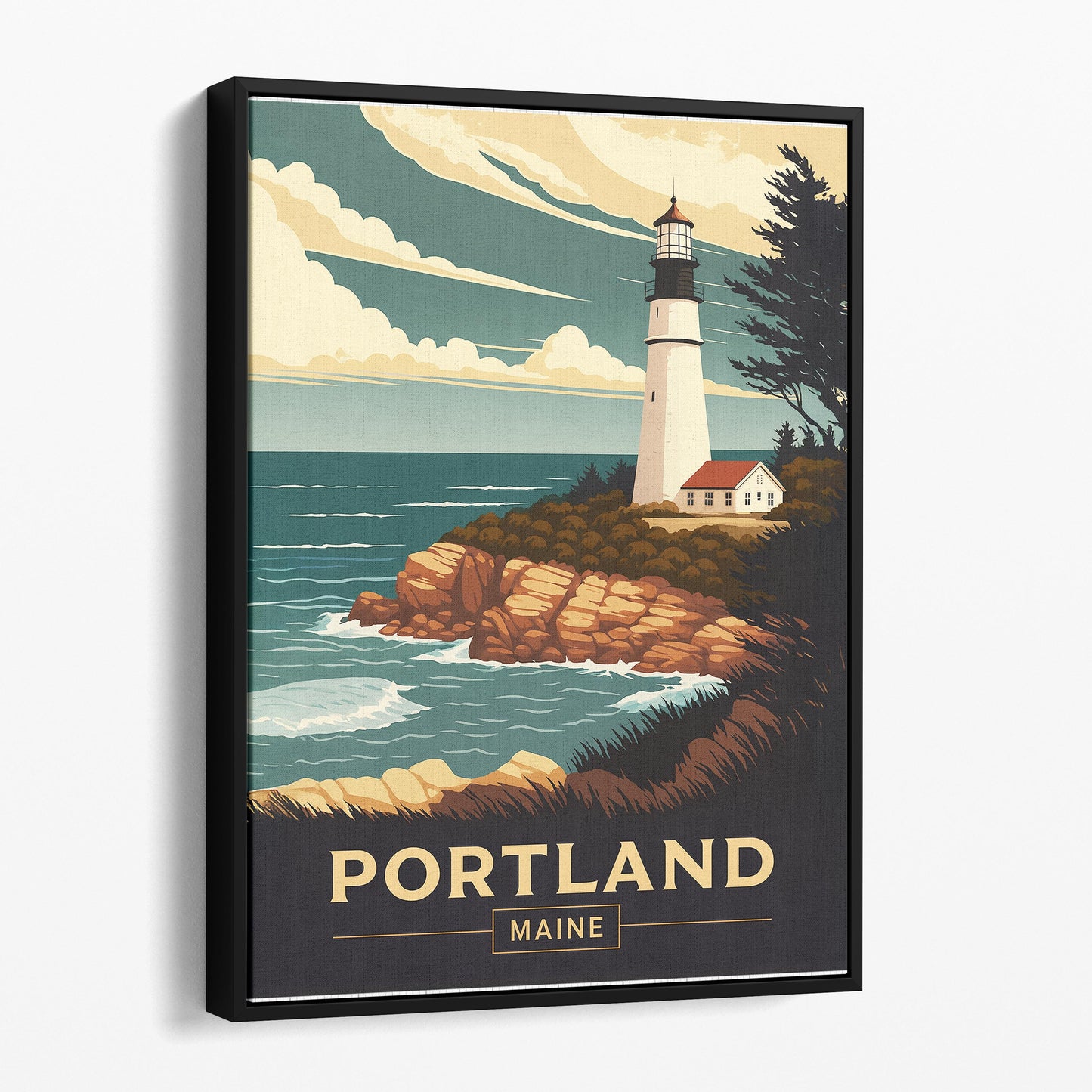 Portland Maine Vintage Travel Poster