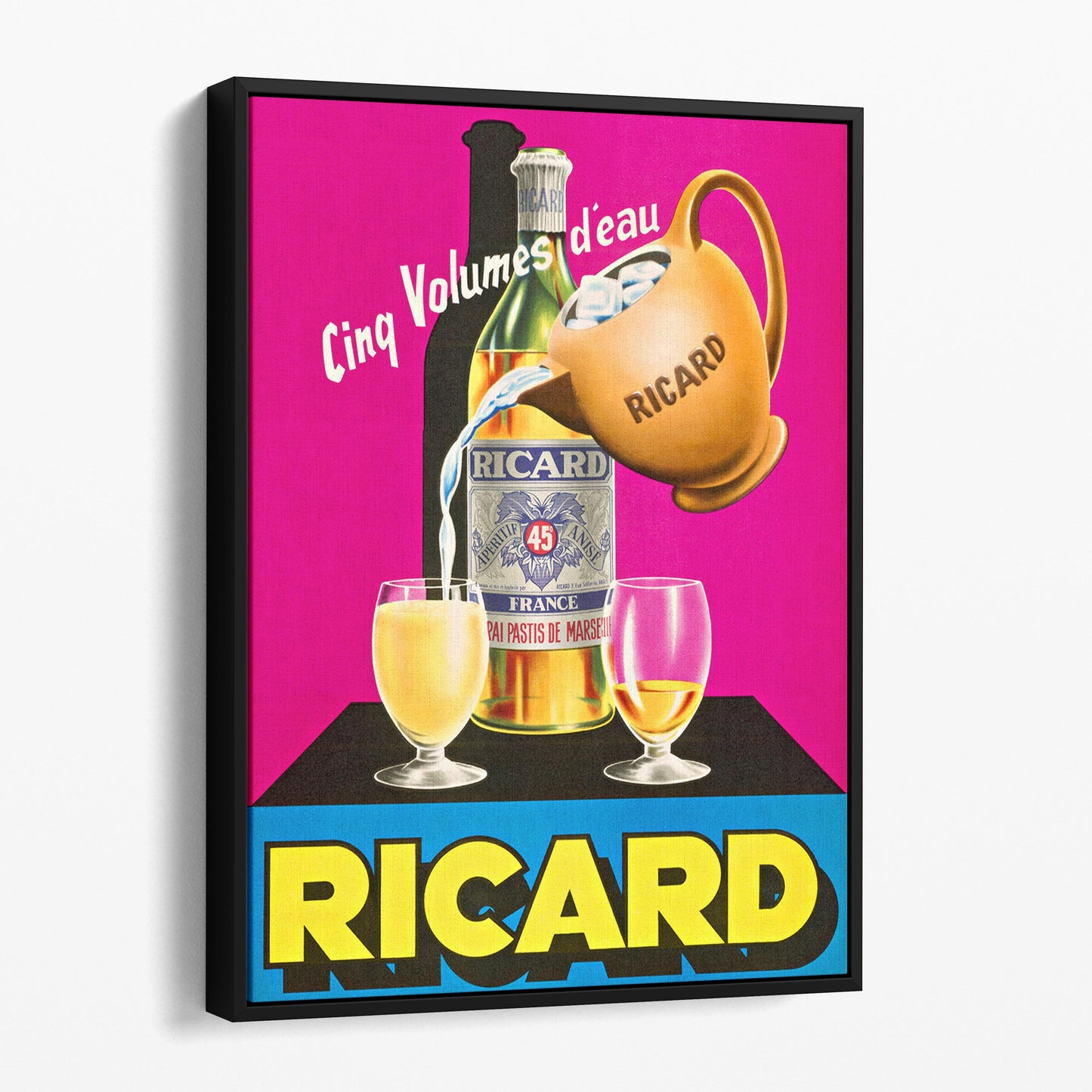 Ricard Cinq Volumes D'Eau - Vintage Advertising Poster