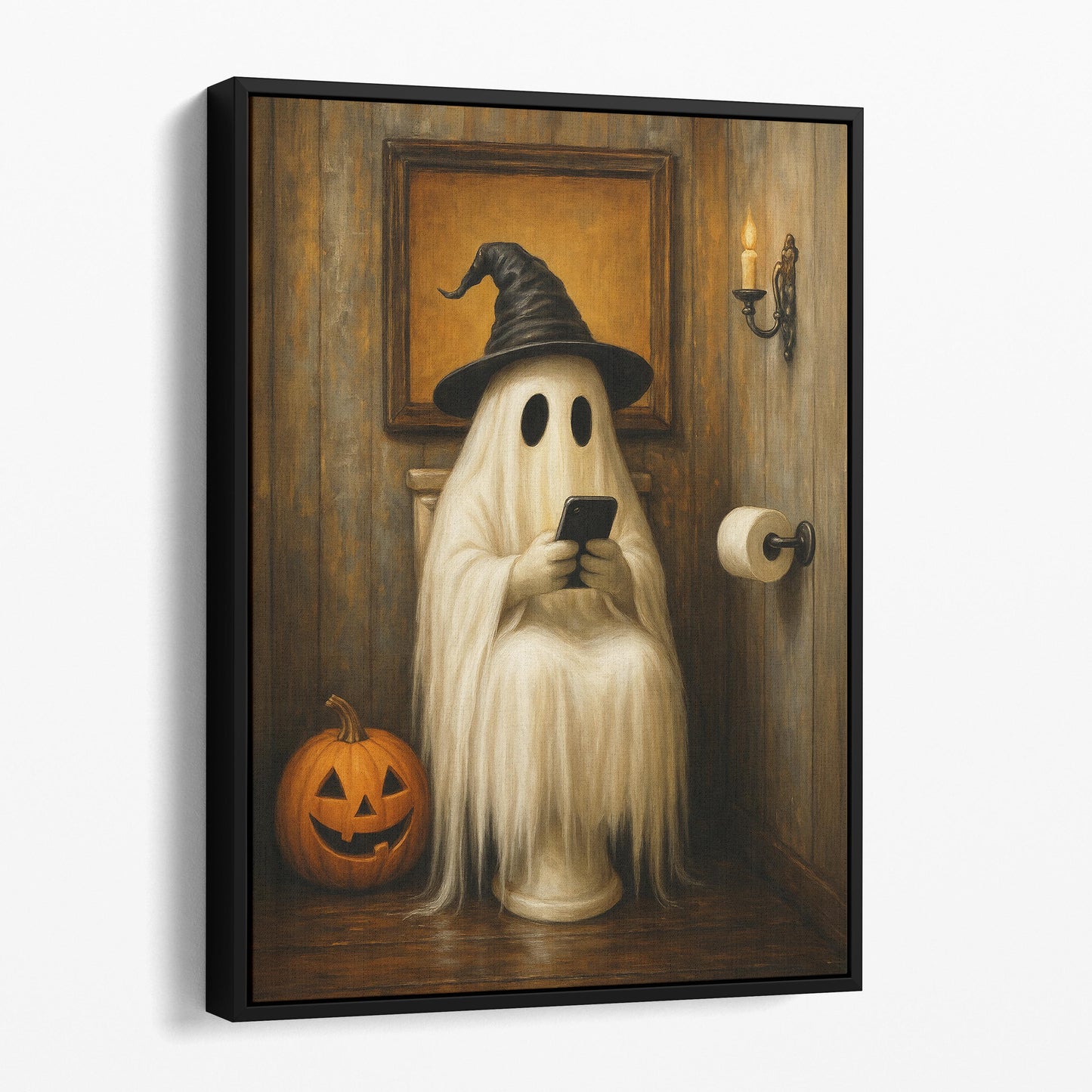 Ghost On The Phone On The Toilet