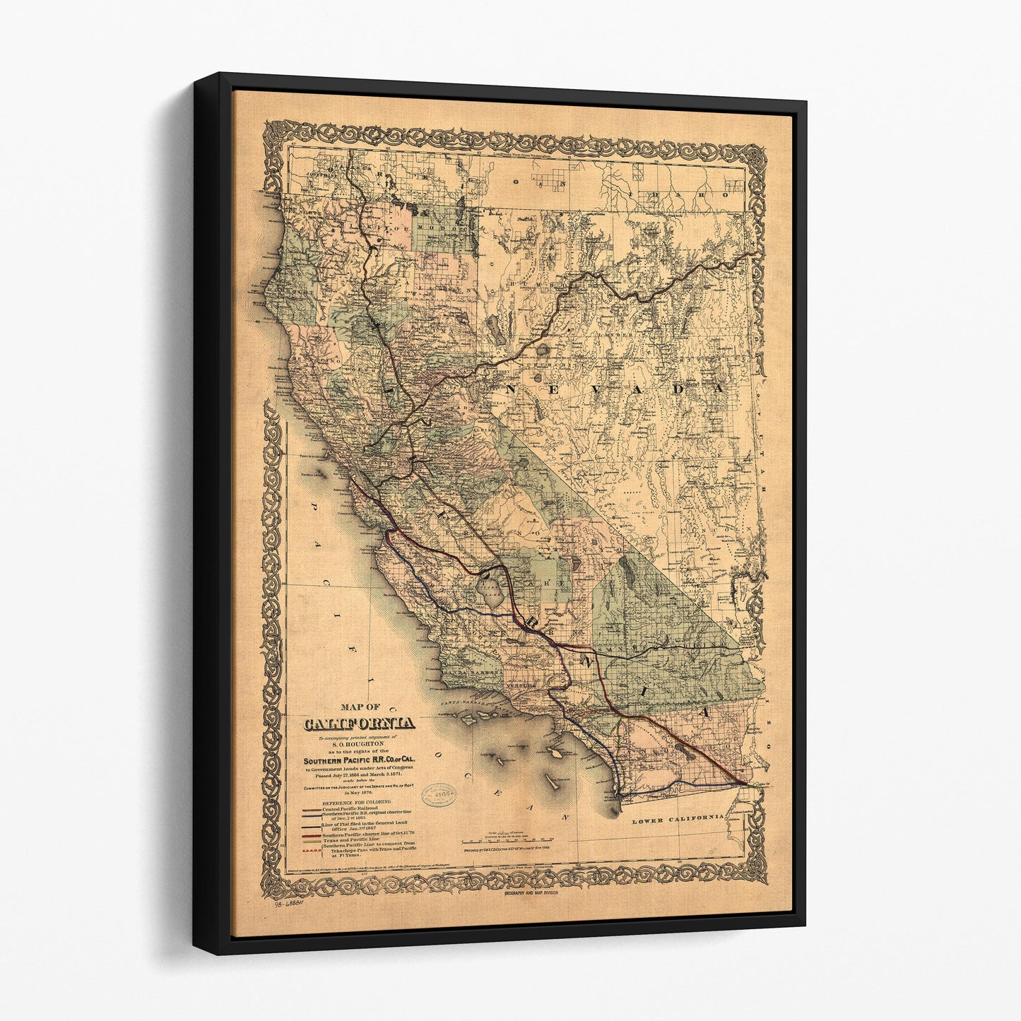 Map of California - Southern Pacific Railroad