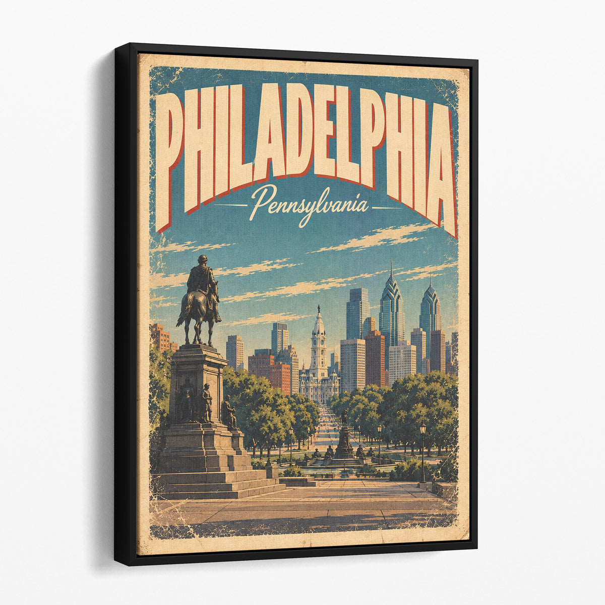 Philadelphia Vintage Travel Poster