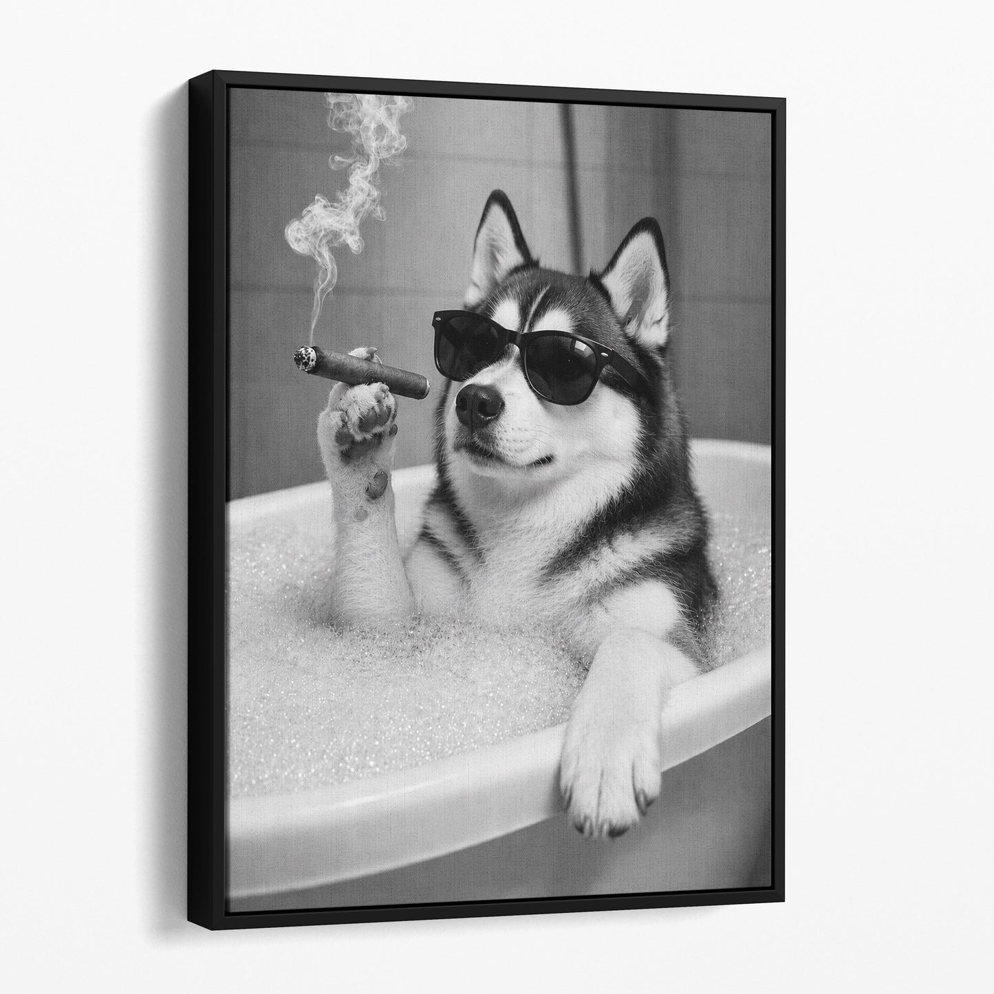 Siberian Husky Dog Bathtub Cigar