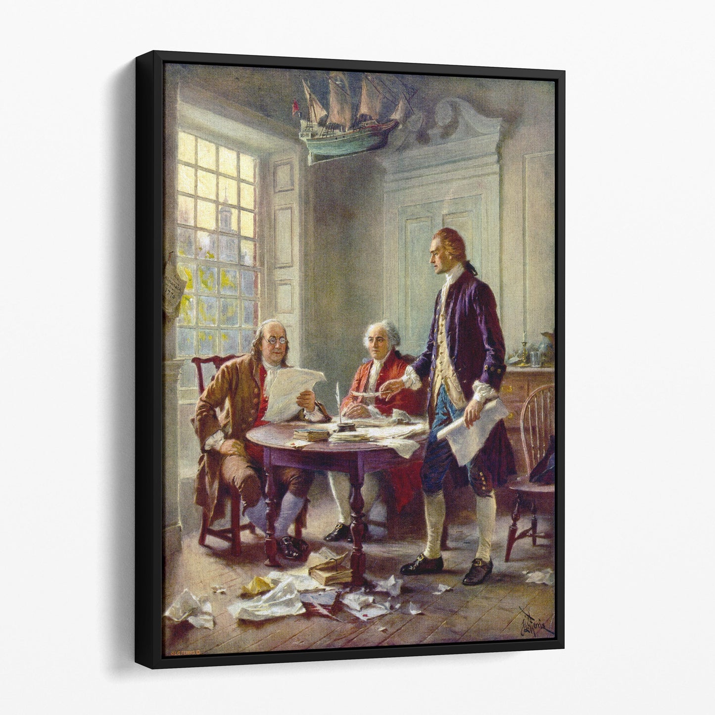 Writing the Declaration of Independence, 1776 by Jean Leon Gerome Ferris