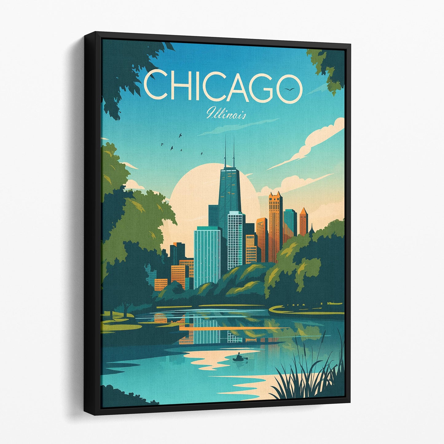 Chicago Illinois Vintage Travel Poster