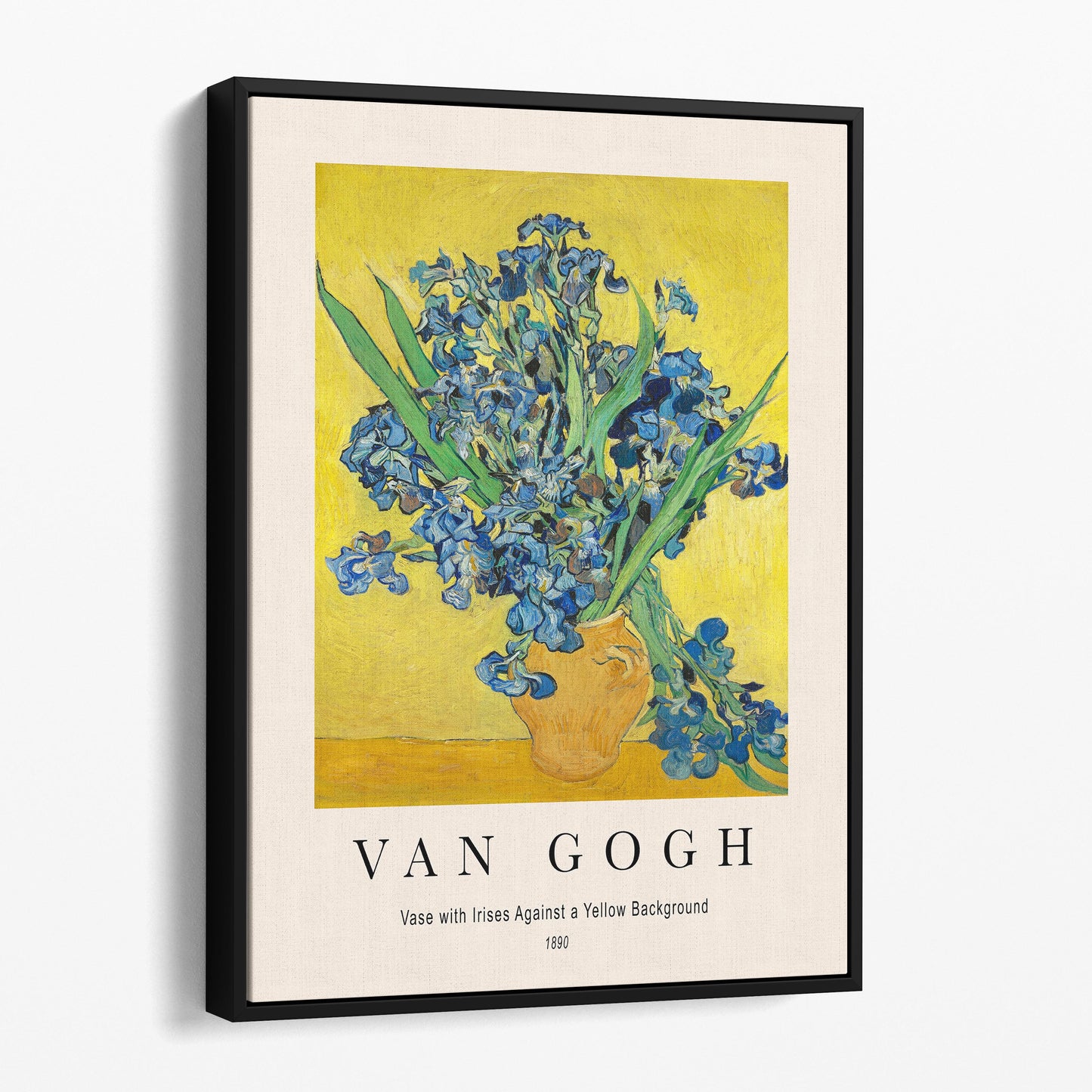 Vincent Van Gogh: Vase with Irises Against a Yellow Background