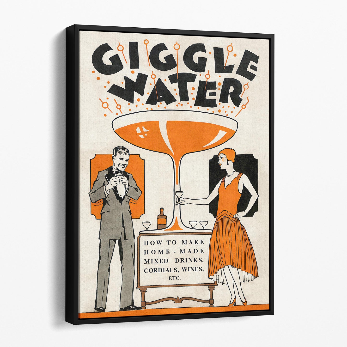 Giggle Water Vintage Cocktail Poster