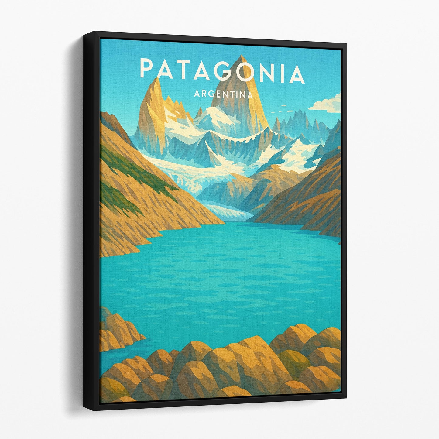 Patagonia Argentina Vintage Travel Poster
