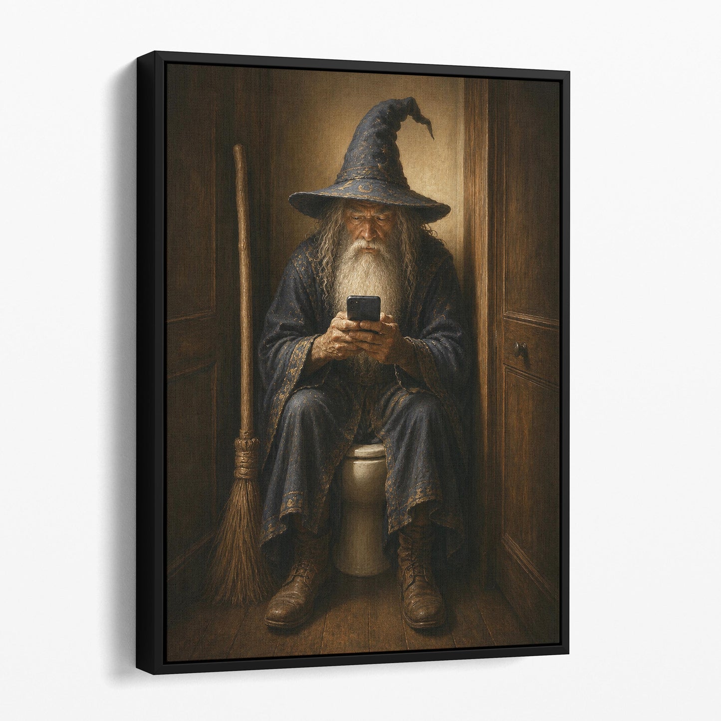 Wizard On The Phone On The Toilet