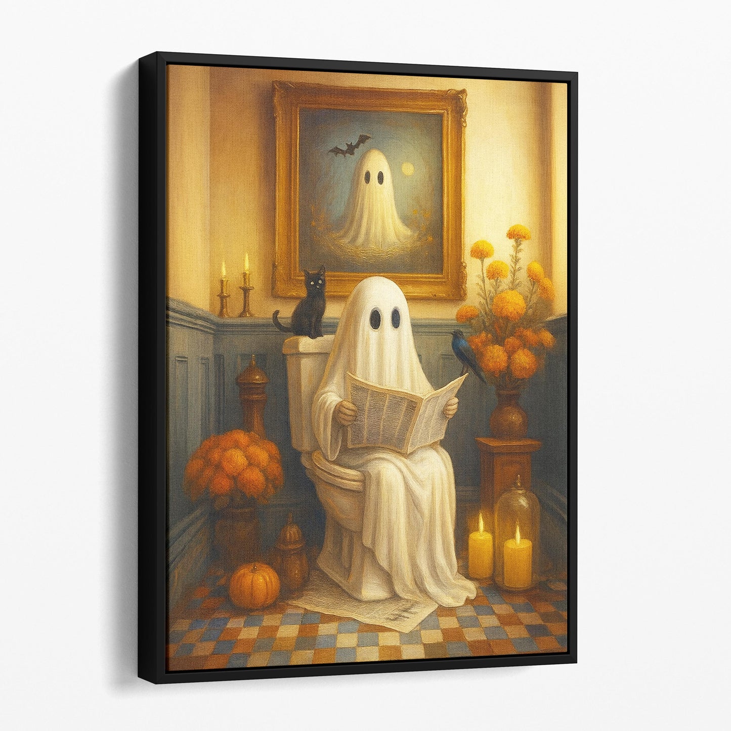 Ghost Reading A Book On The Toilet