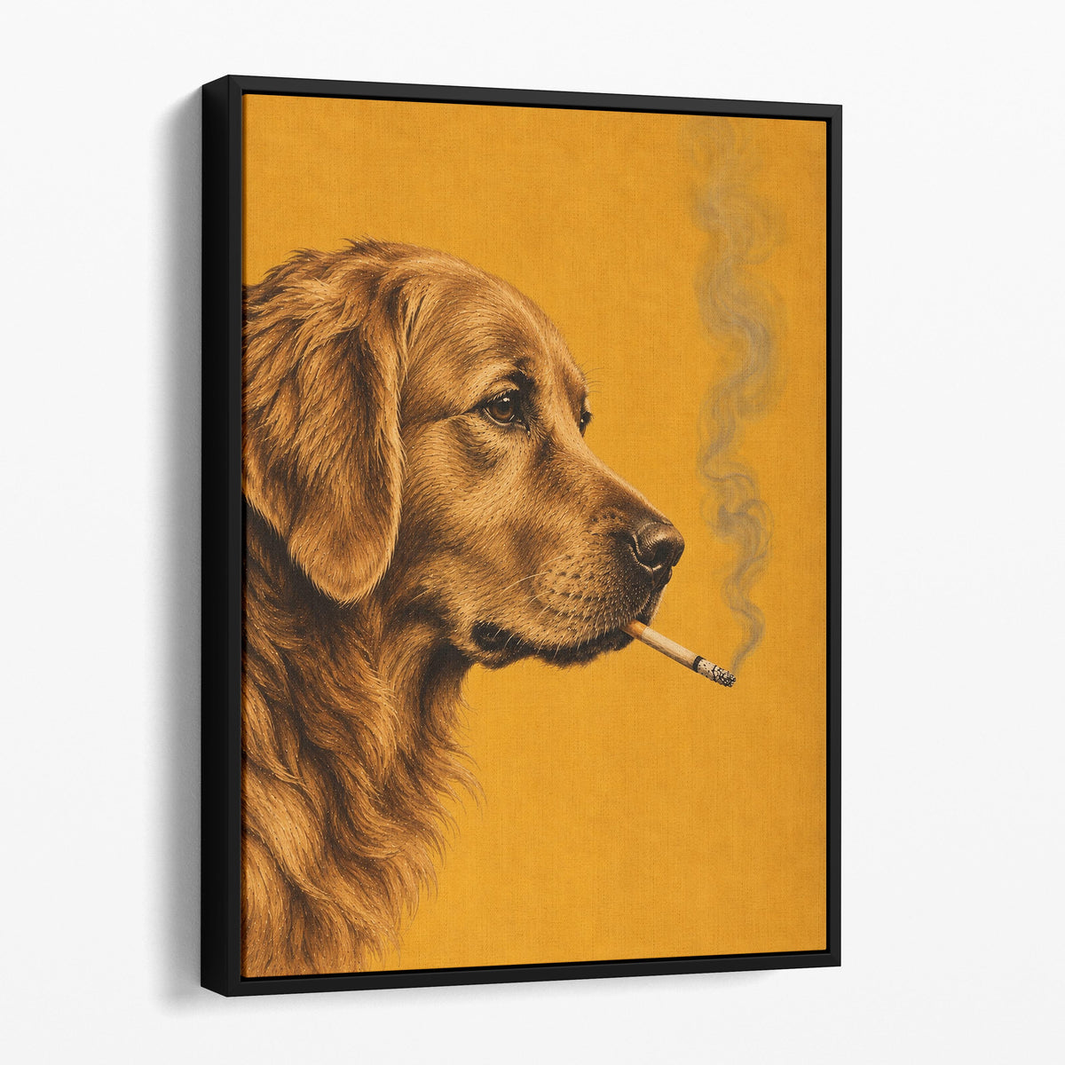 Golden Retriever Smoking A Cigarette