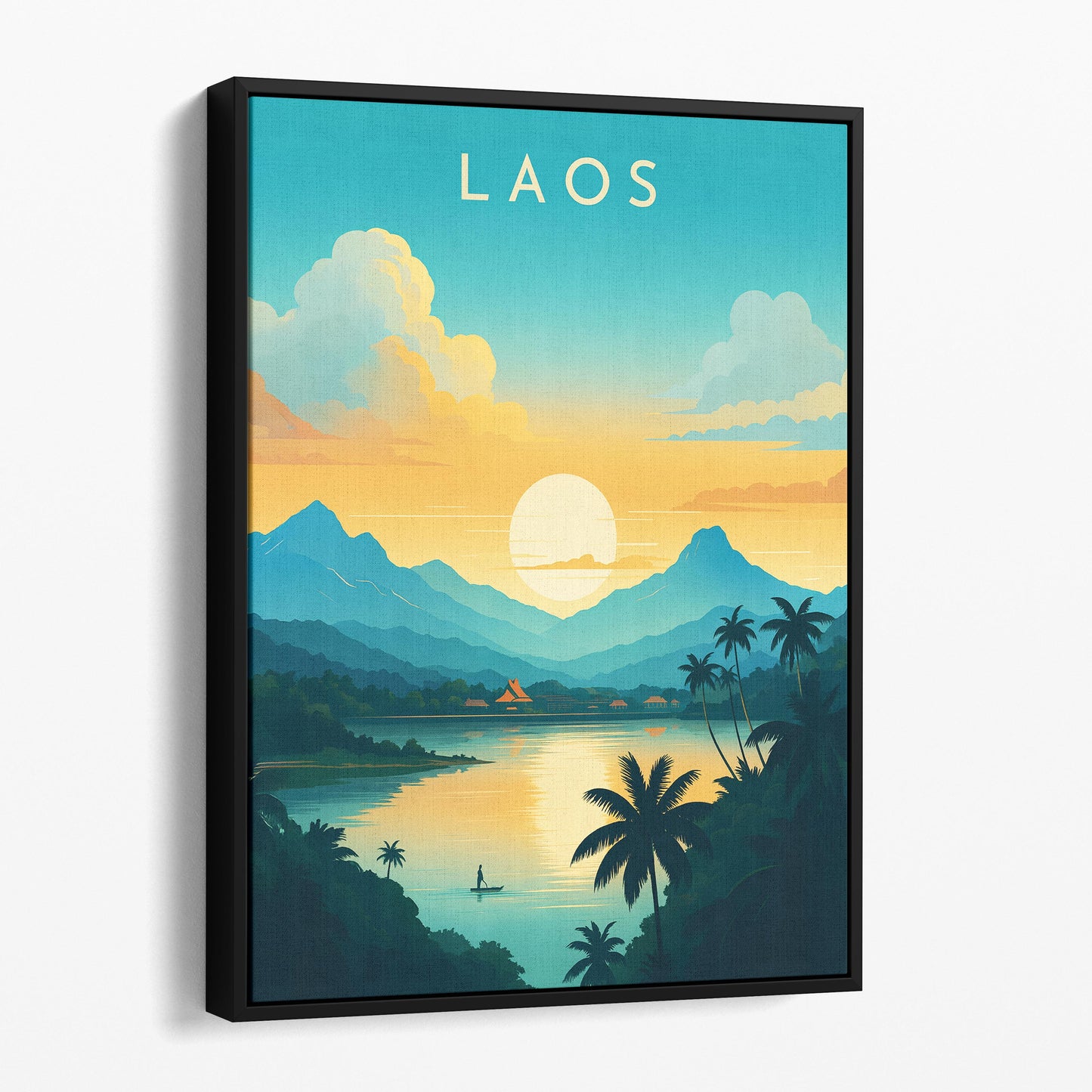 Laos Vintage Travel Poster