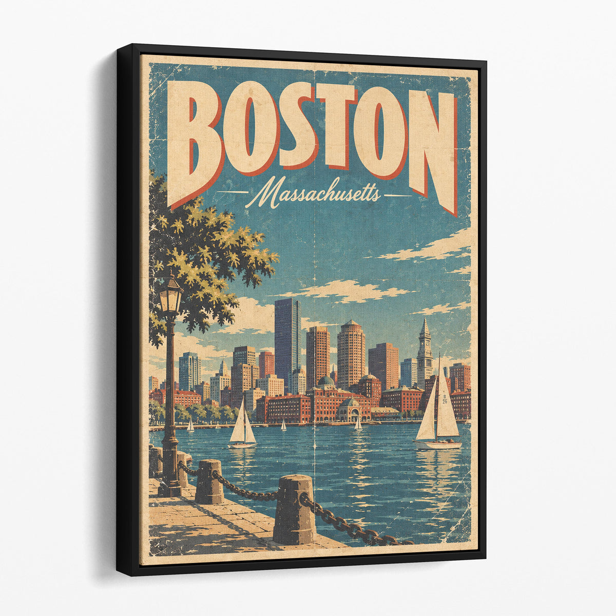 Boston Vintage Travel Poster