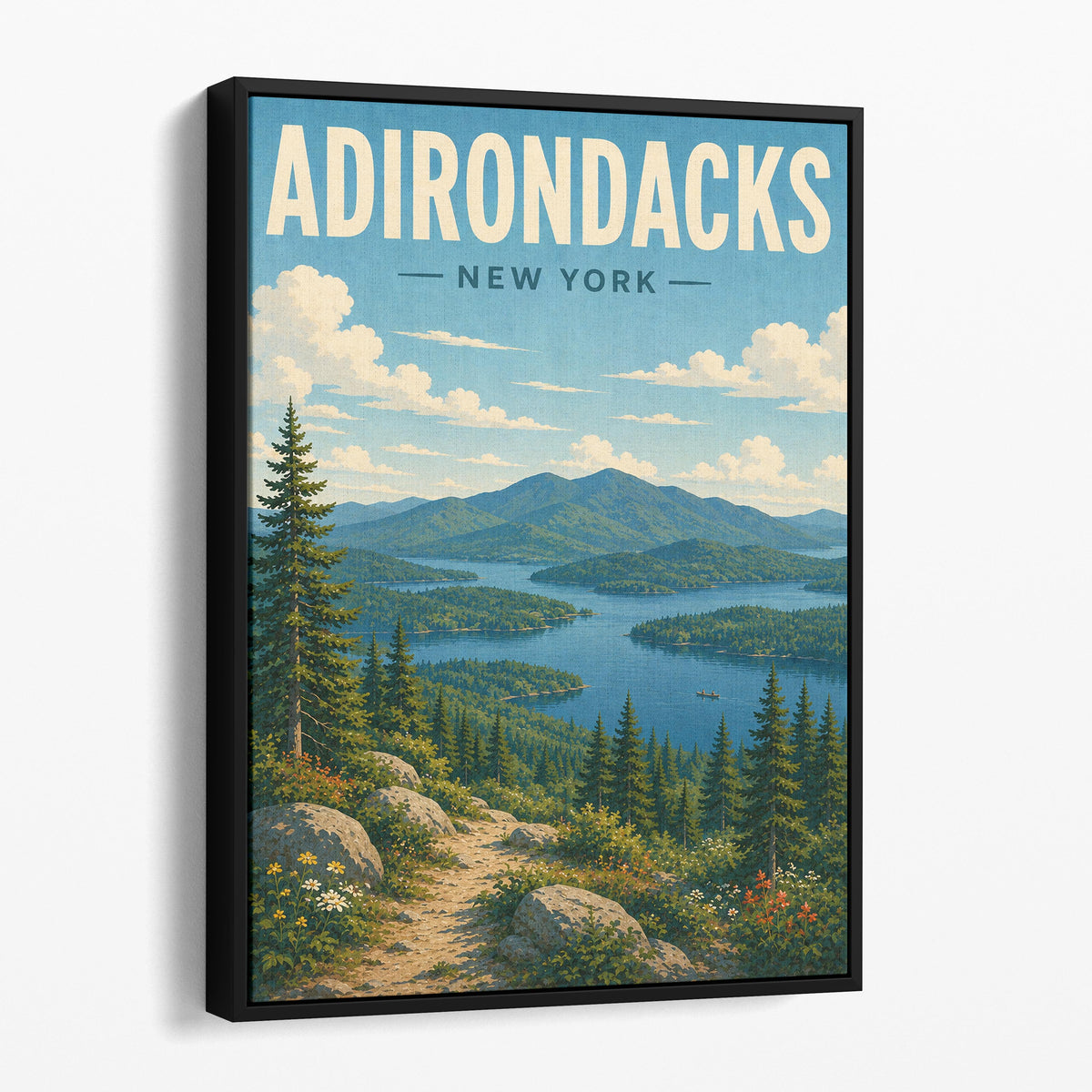 Adirondacks New York Travel Poster