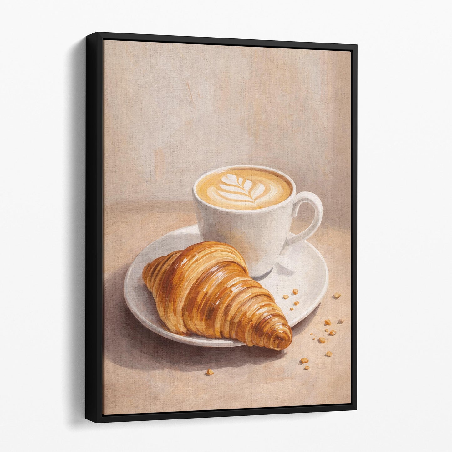 Latte Coffee and a Croissant