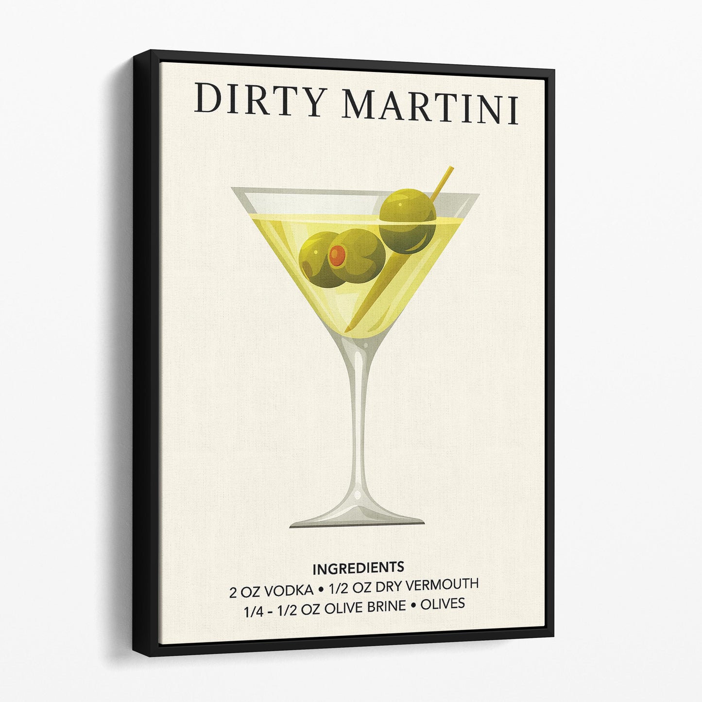 Dirty Martini Vintage Drinks Poster