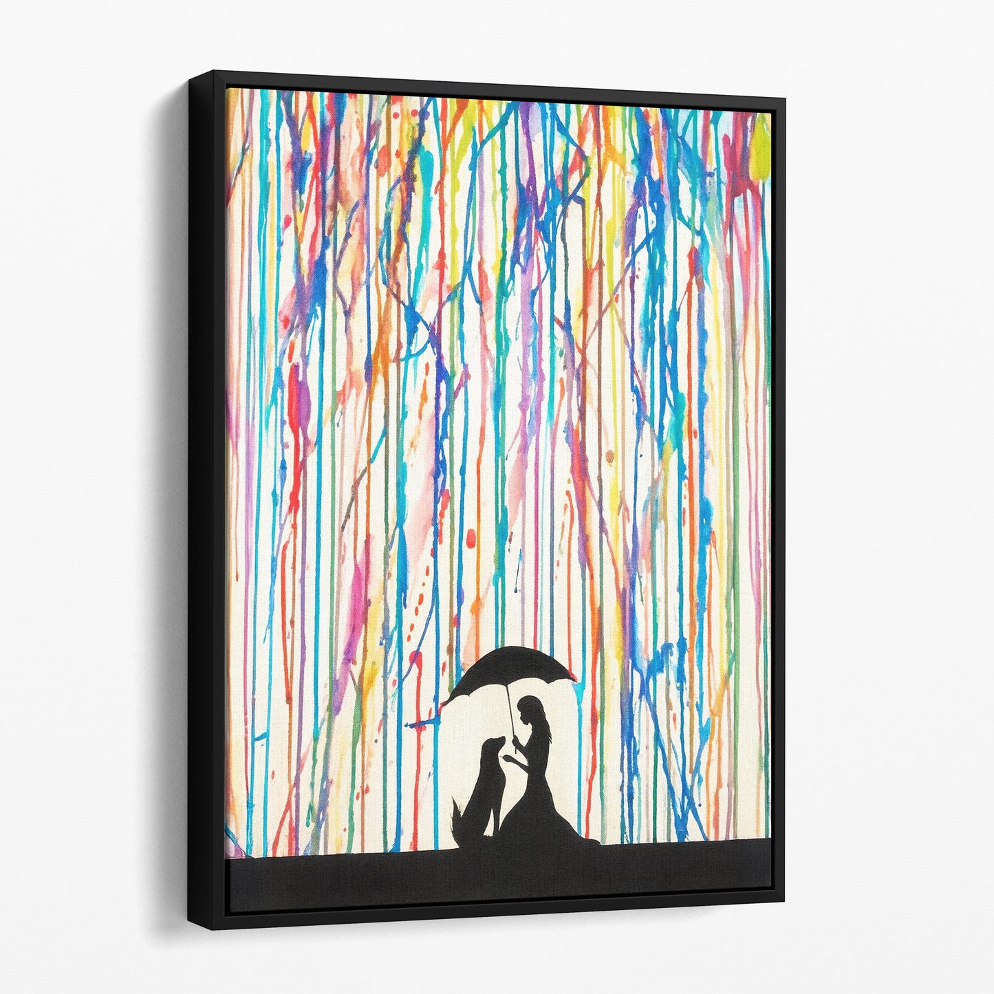 Colored Rain Dog Banksy Graffiti