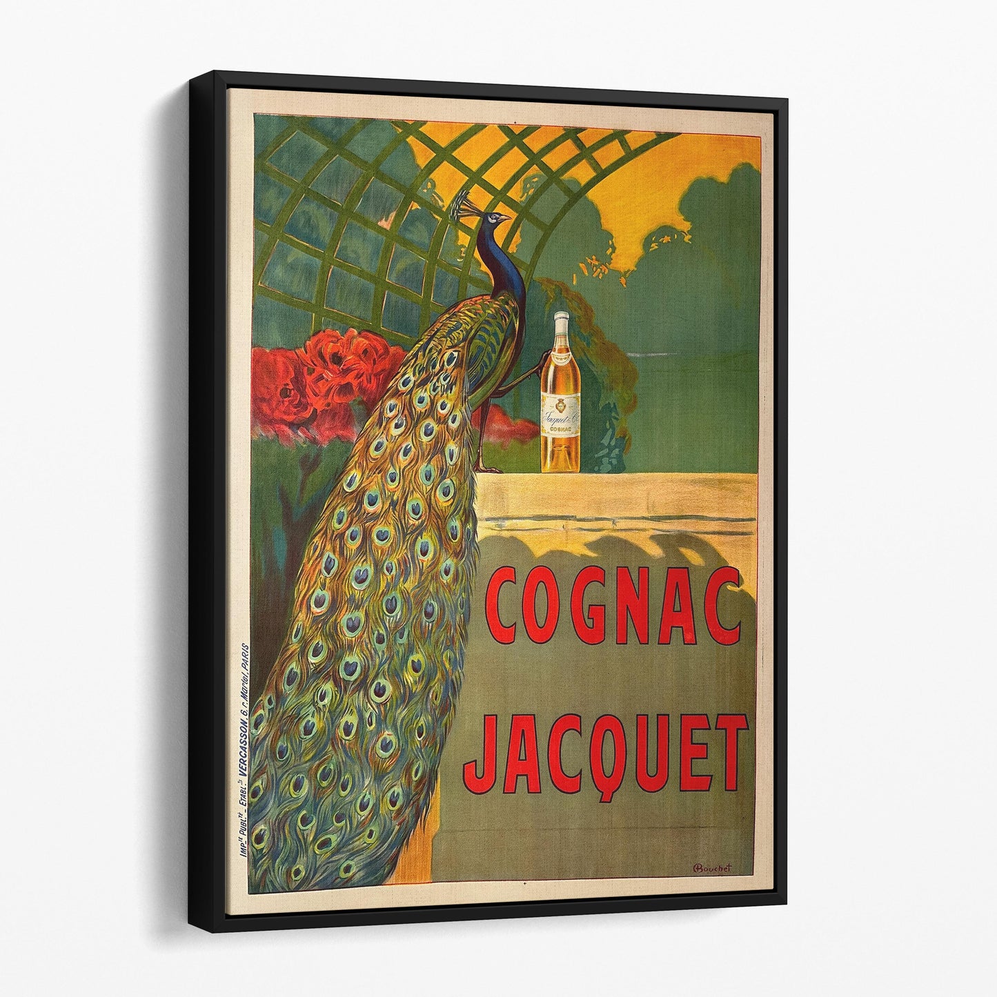 Cognac Jacquet Peacock - Vintage Advertising Poster