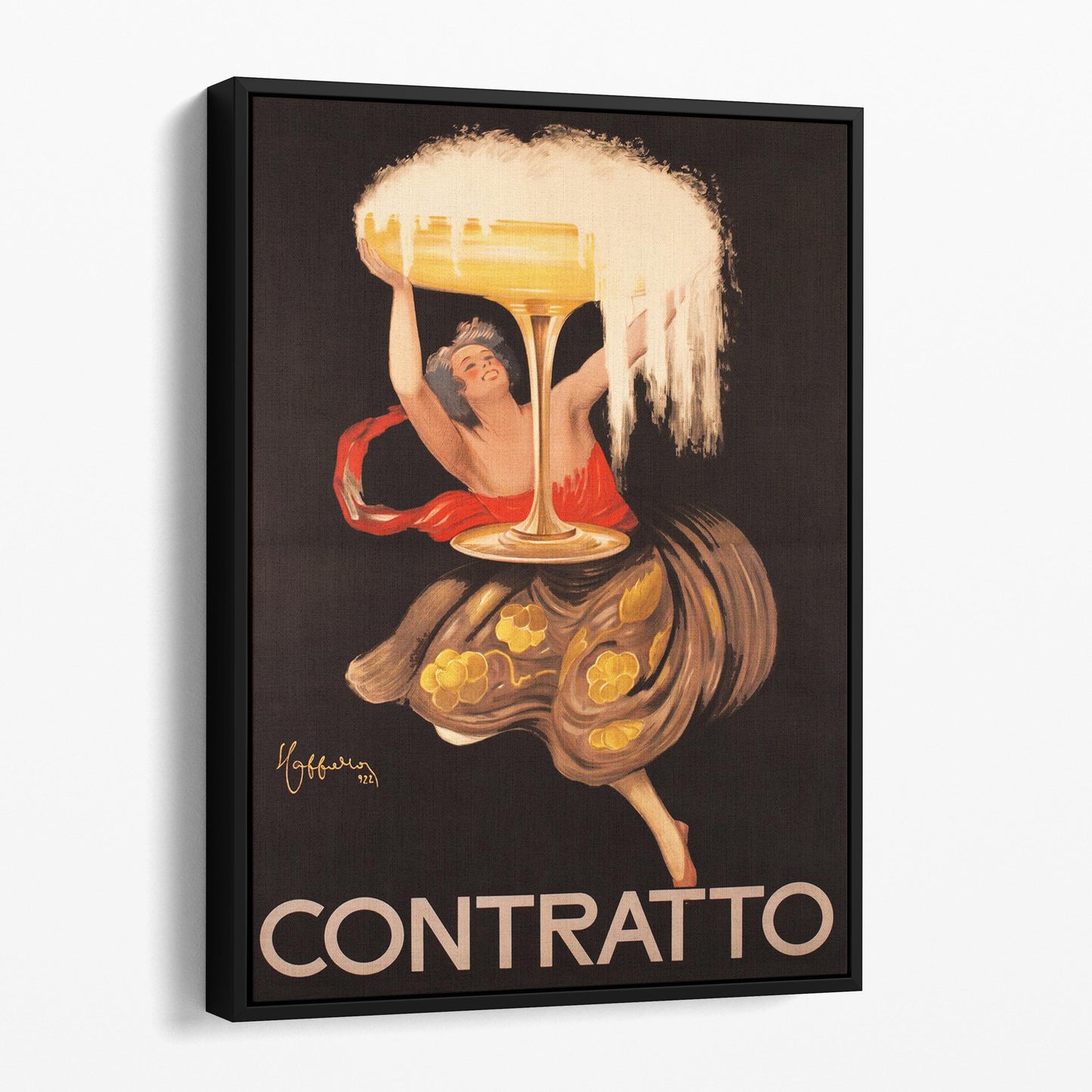 Contratto Champagne Girl Vintage Drink Advertising