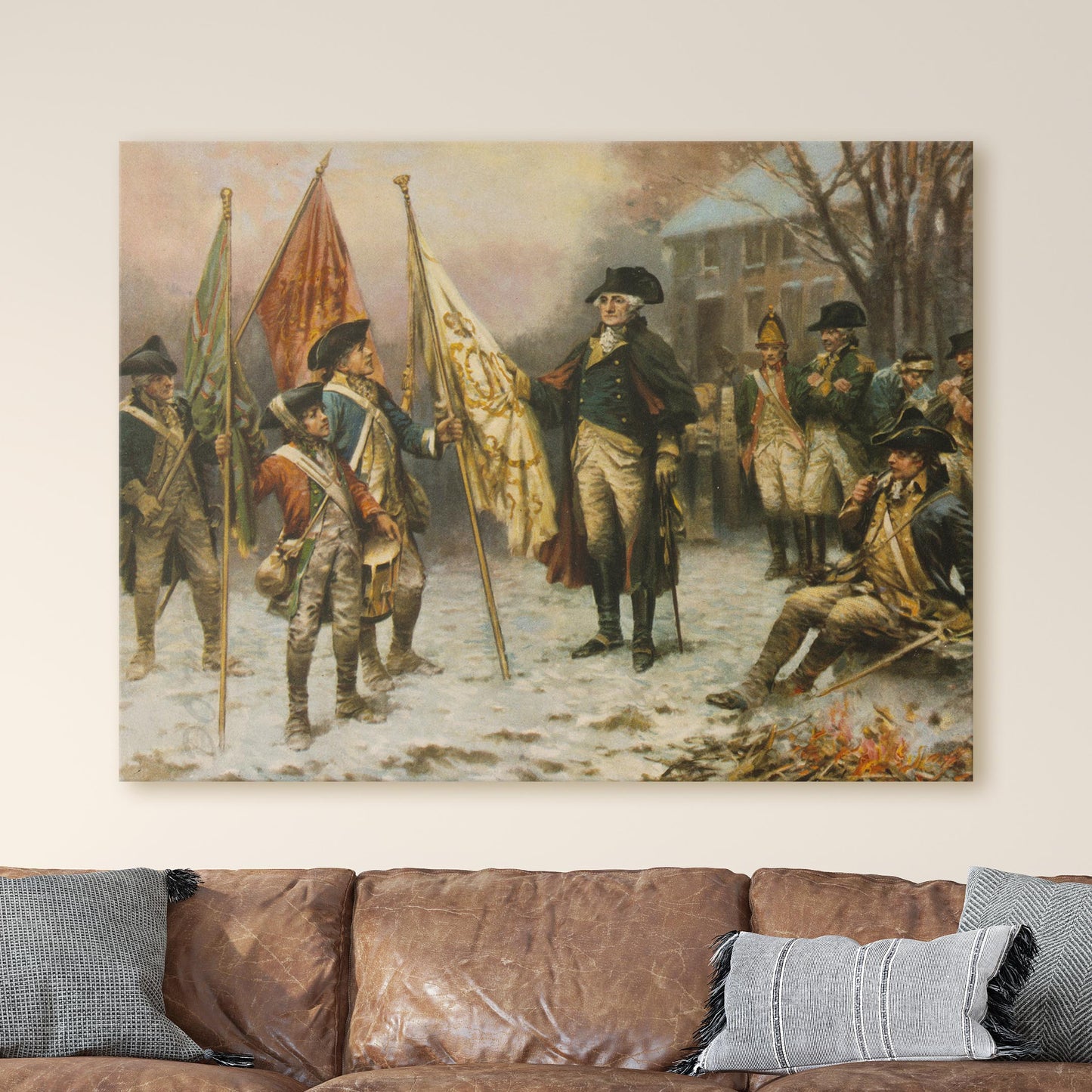 Washington inspecting the captured colors after the battle of Trenton (1914)