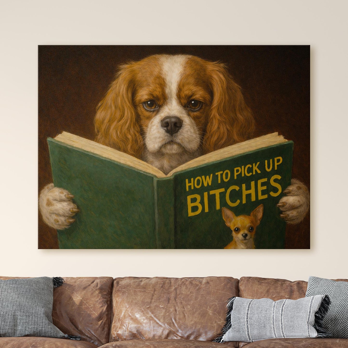 Cavalier King Charles Dog Reading Dating Book