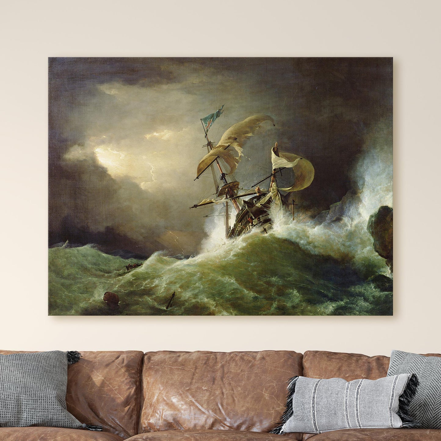 A First Rate Man-of-War Driven Onto a Reef of Rocks