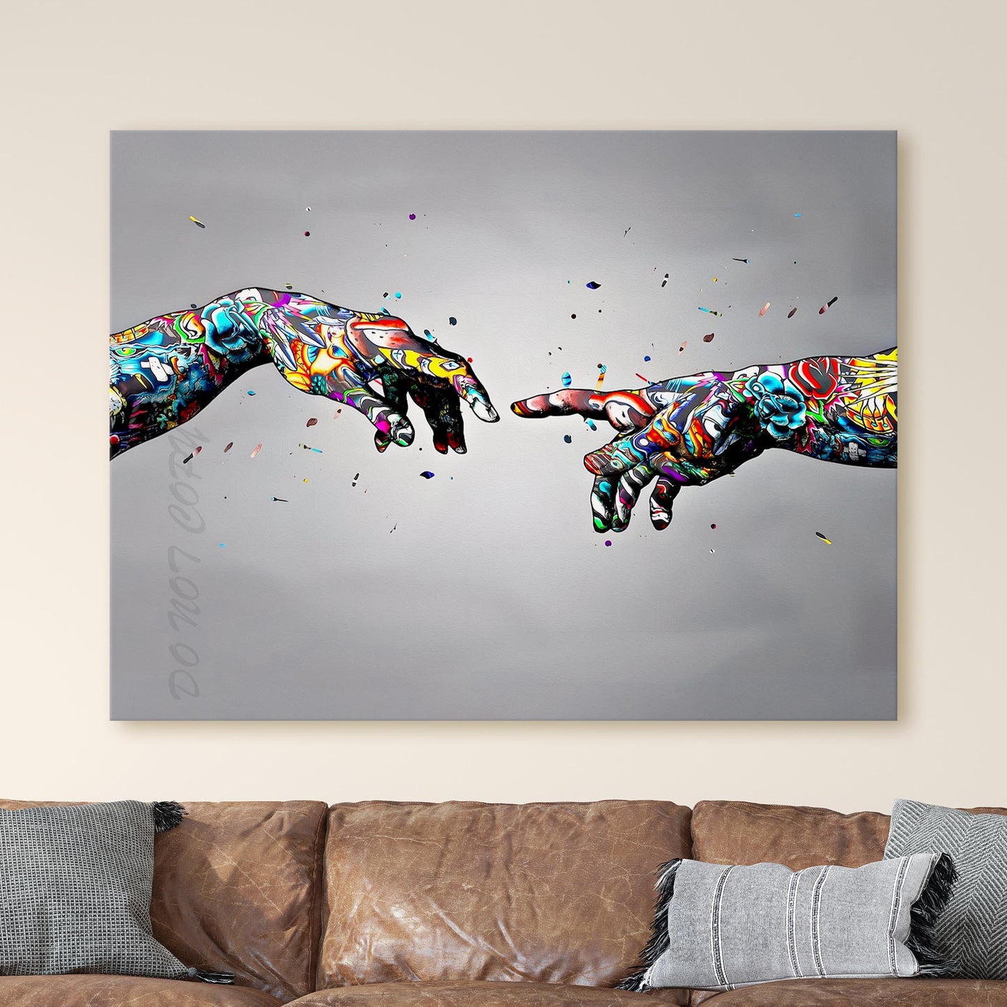 Hands of God and Adam Graffiti Banksy