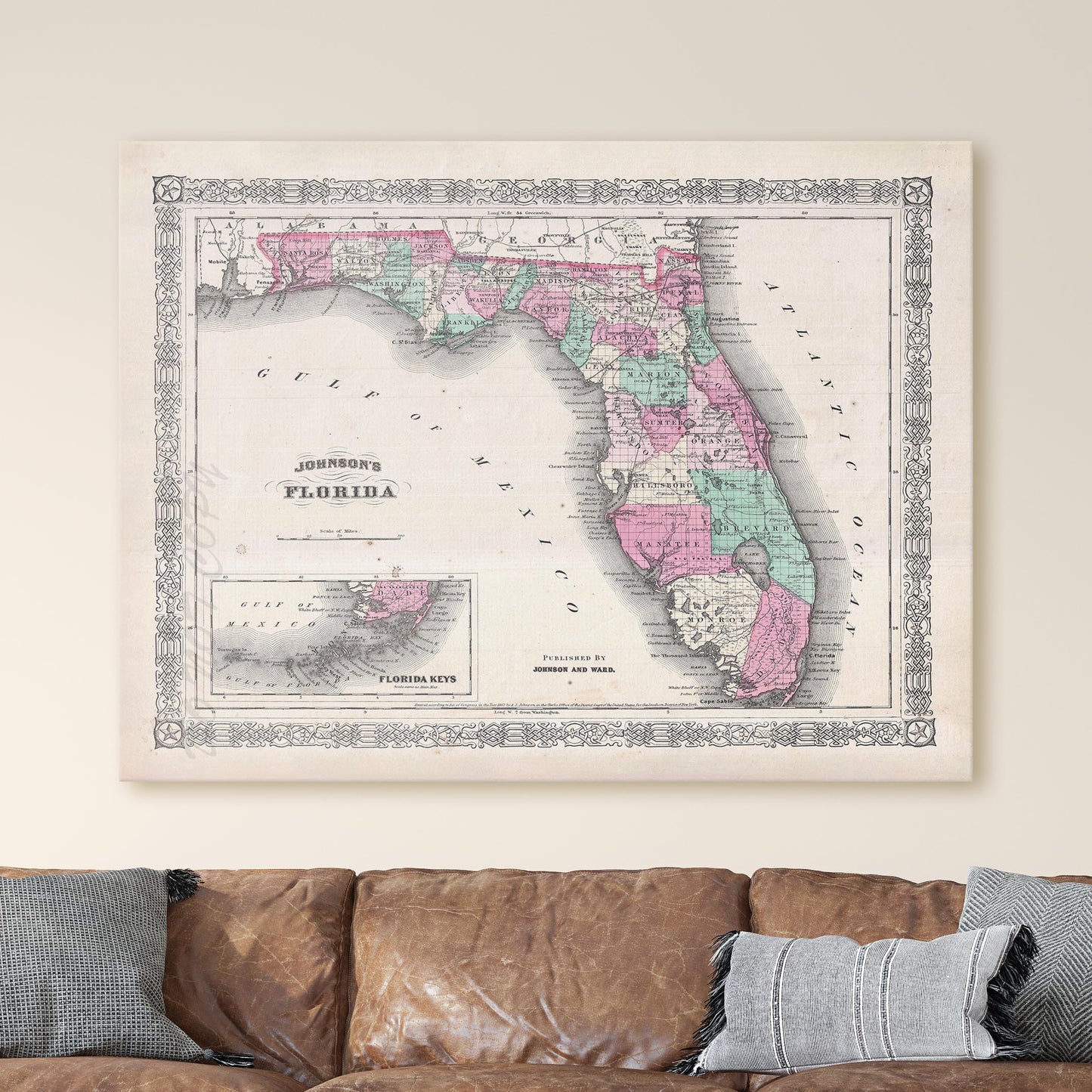 Map of Florida 1866
