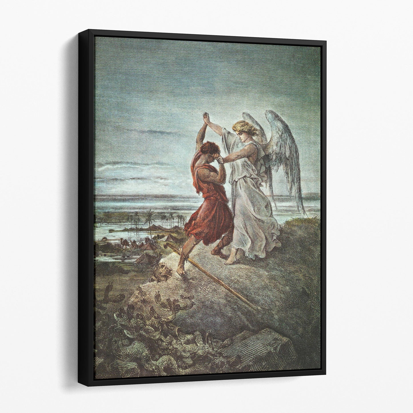 Jacob wrestles with the Angel, 1855 by Paul Gustave Dore