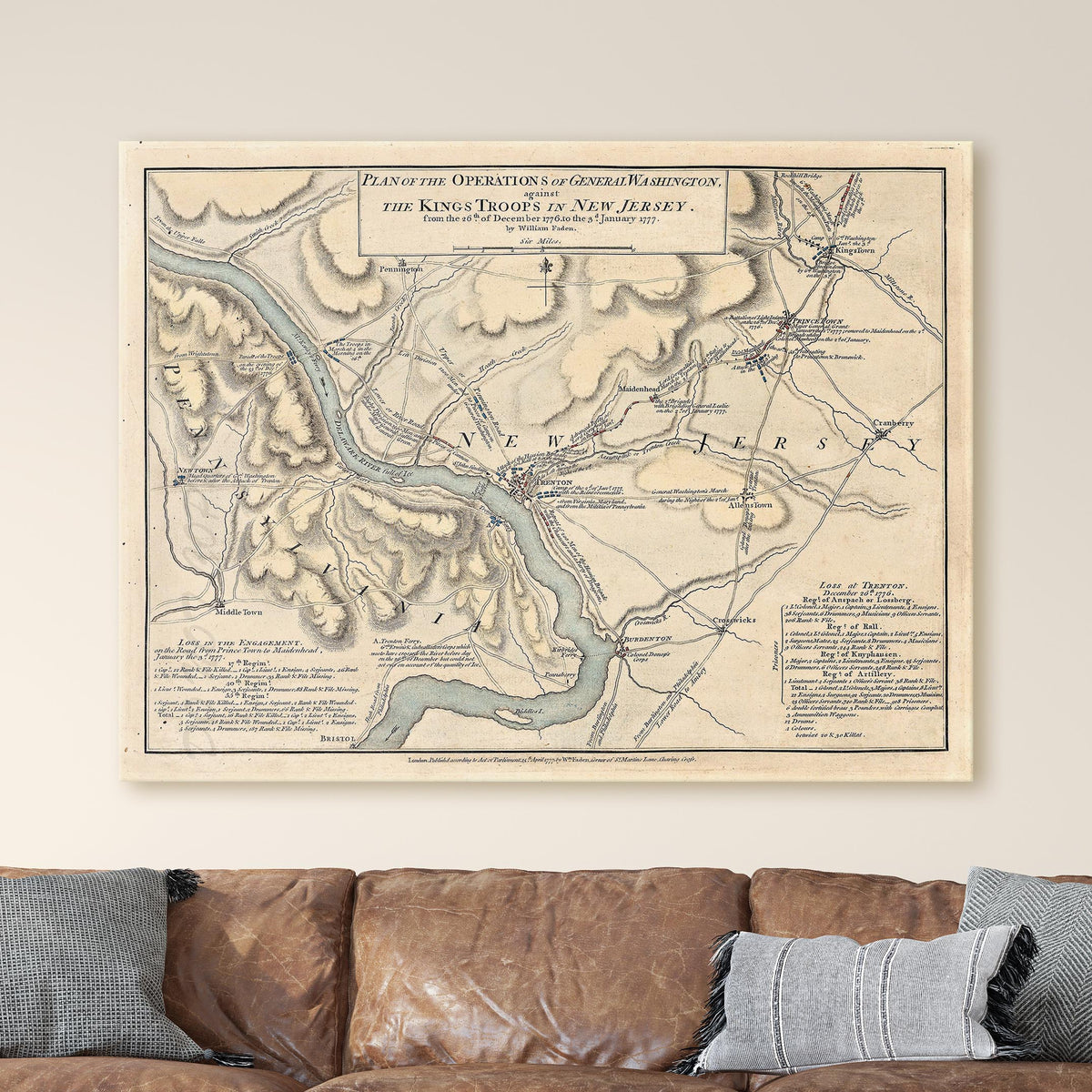 Washington's Crossing Delaware River Map