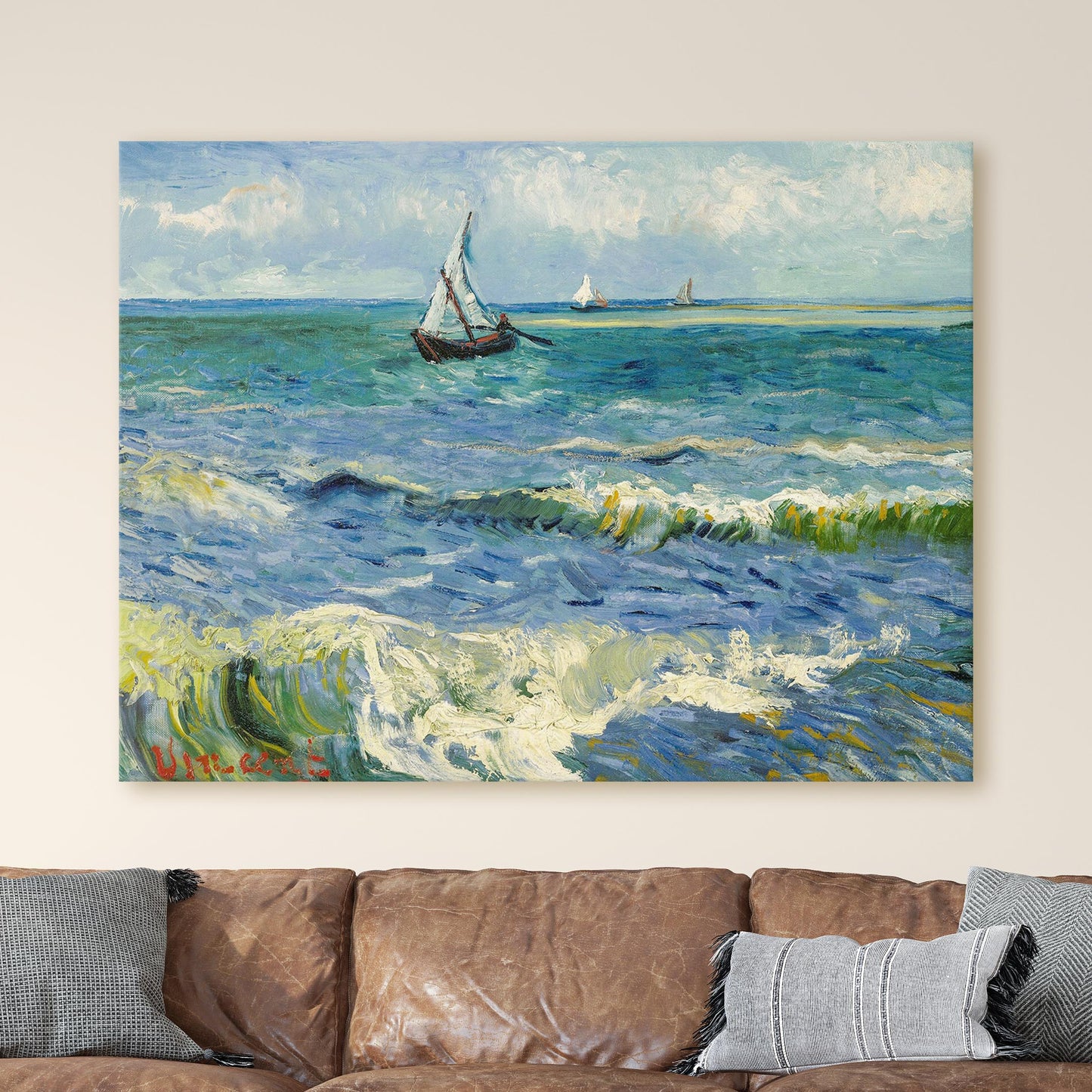 Seascape Near Saintes-Maries-Sur-La-Mer by Vincent Van Gogh