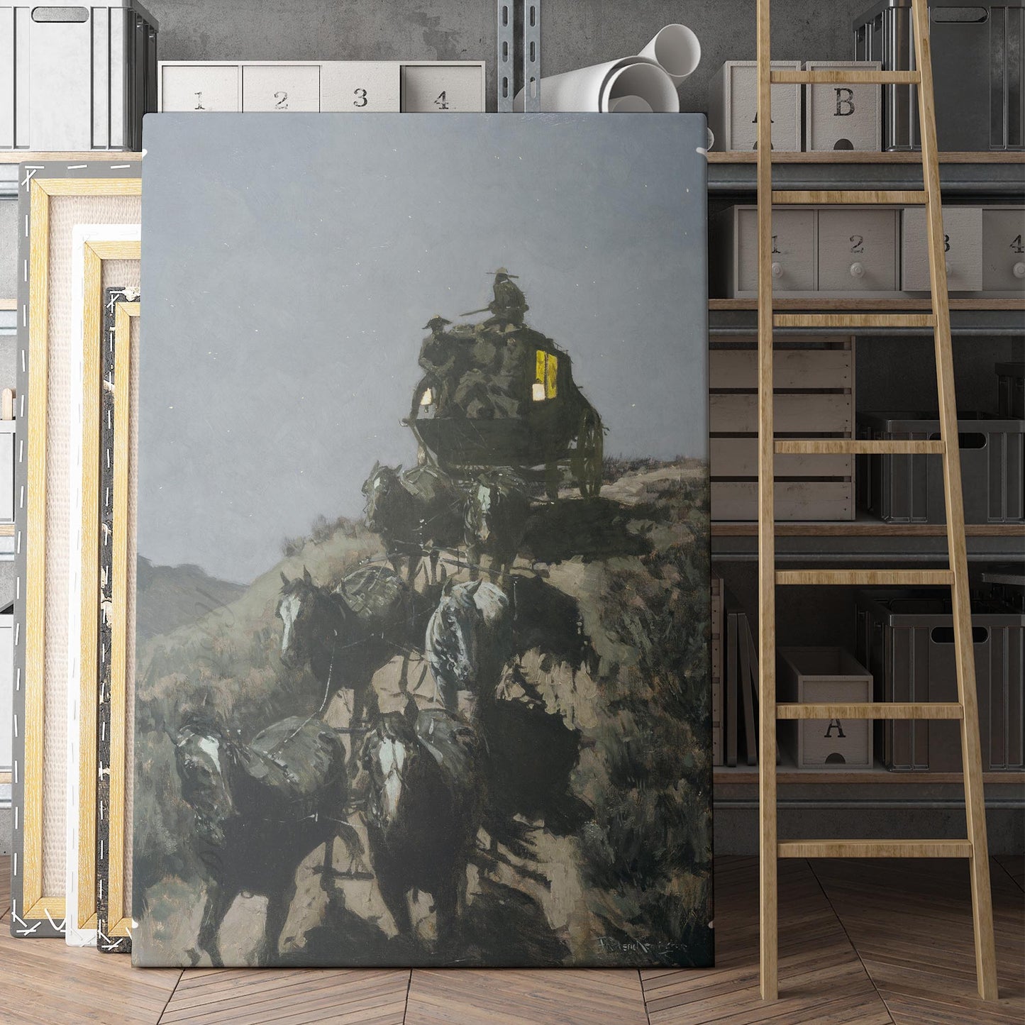 The Old Stage Coach by Frederic Remington