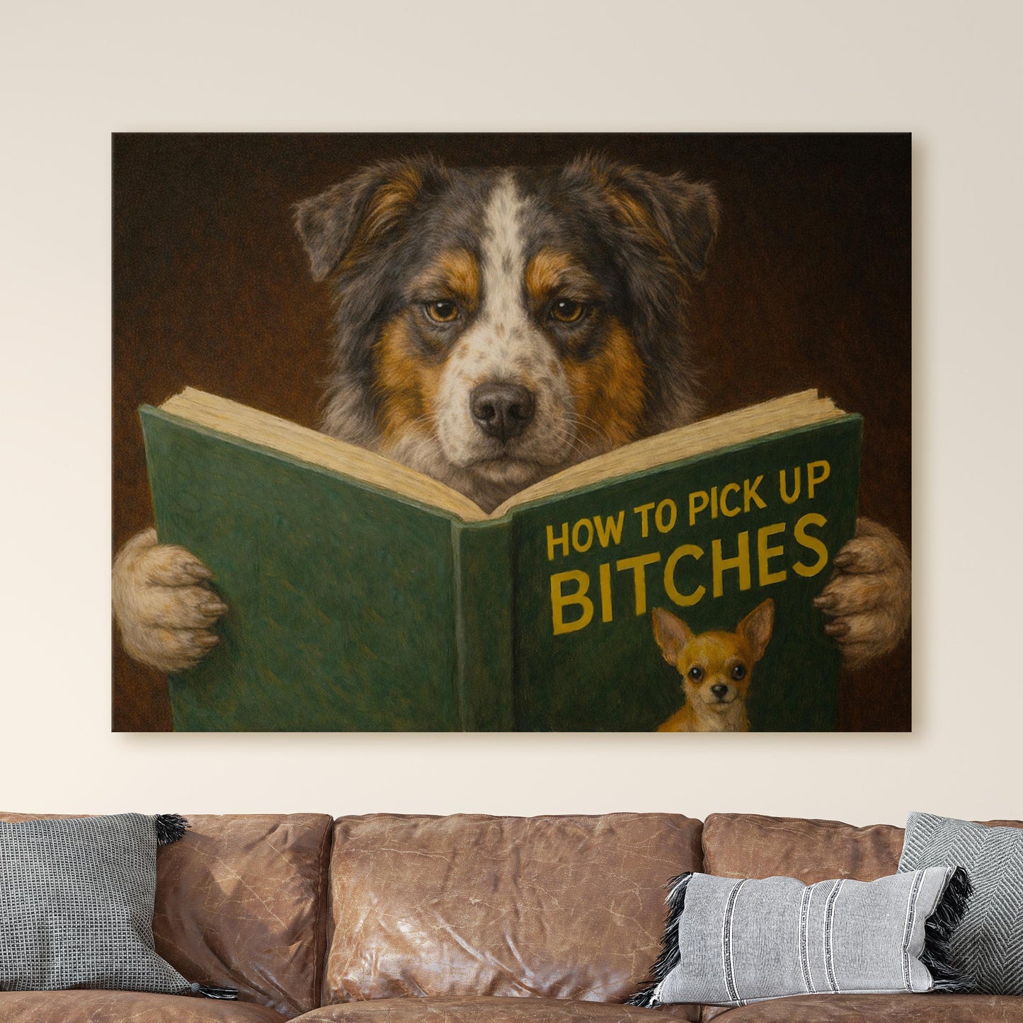 Australian Shepherd Dog Reading Dating Book
