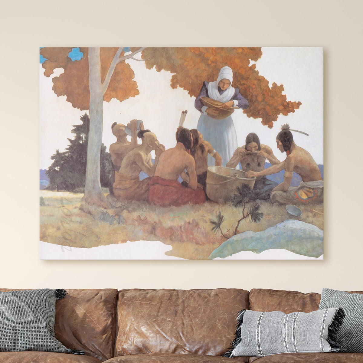 Thanksgiving with Indians - NC Wyeth