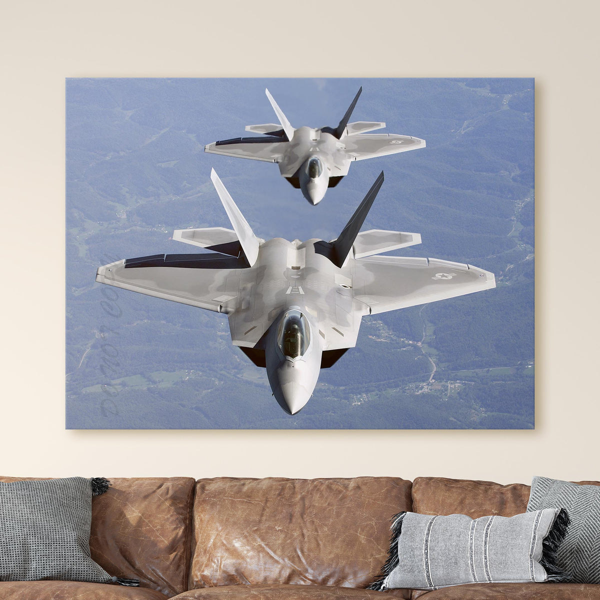 Two F-22As in Close Trail Formation
