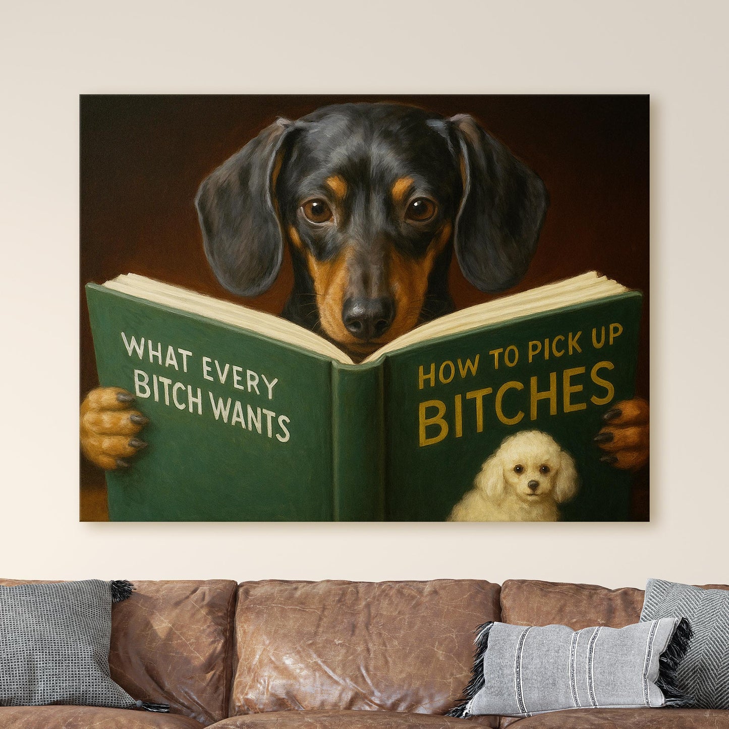 Dachshund Dog Reading Dating Book