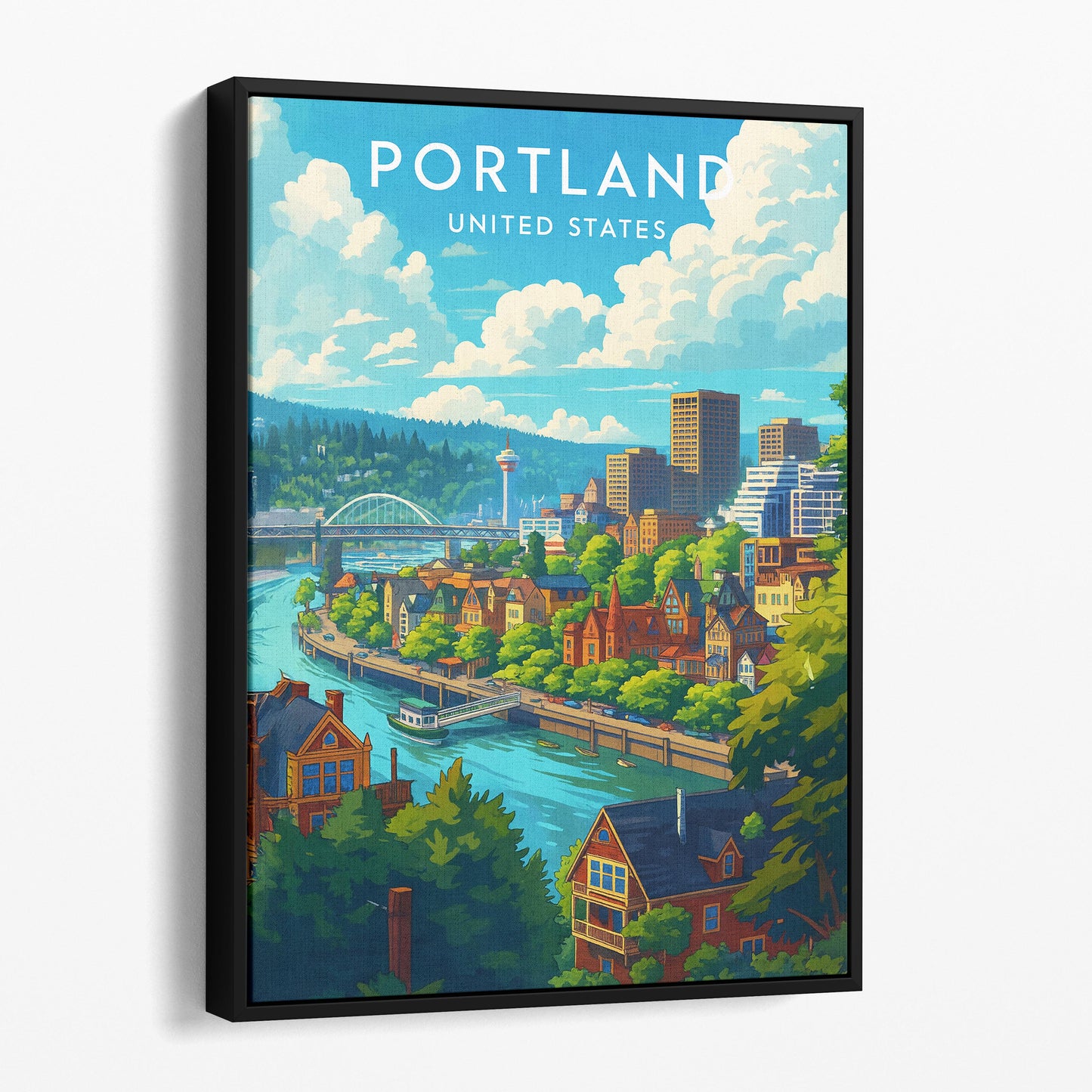 Portland Oregon Vintage Travel Poster