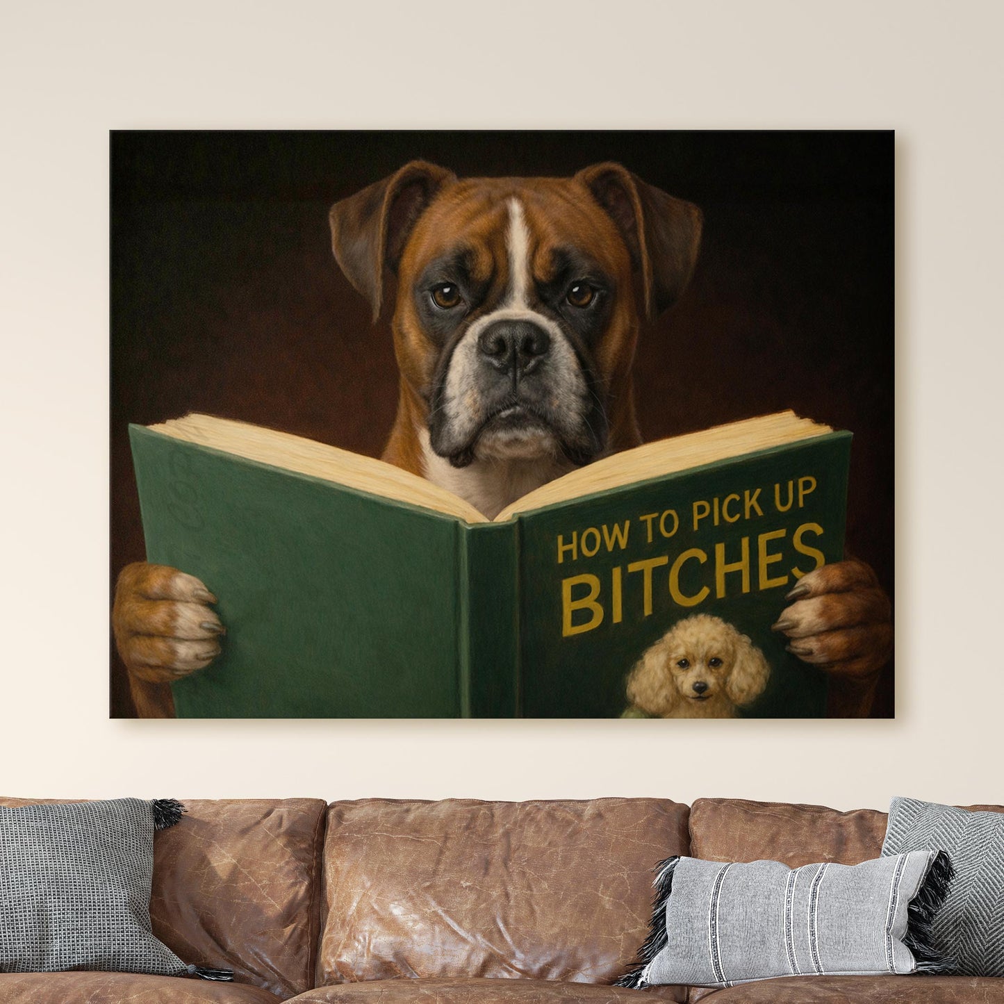 Boxer Dog Reading Dating Book