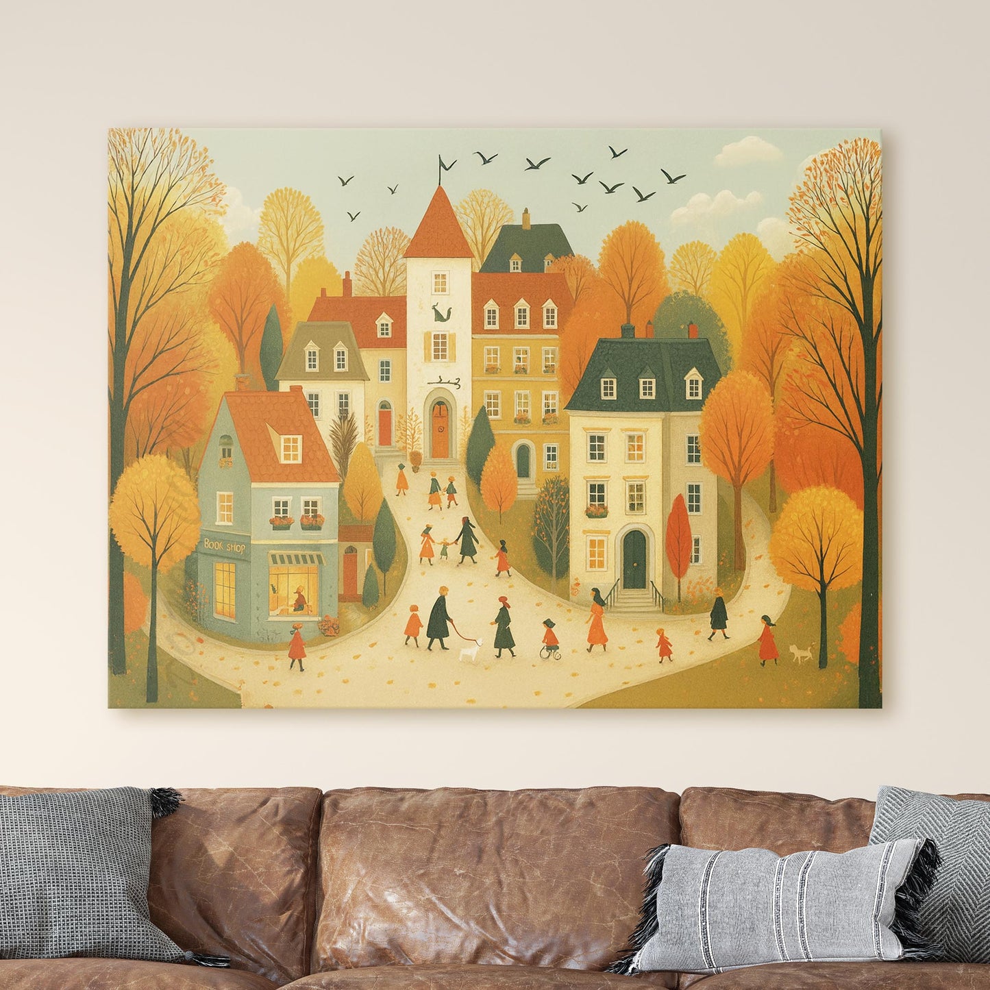 Vintage Autumn Fall Village