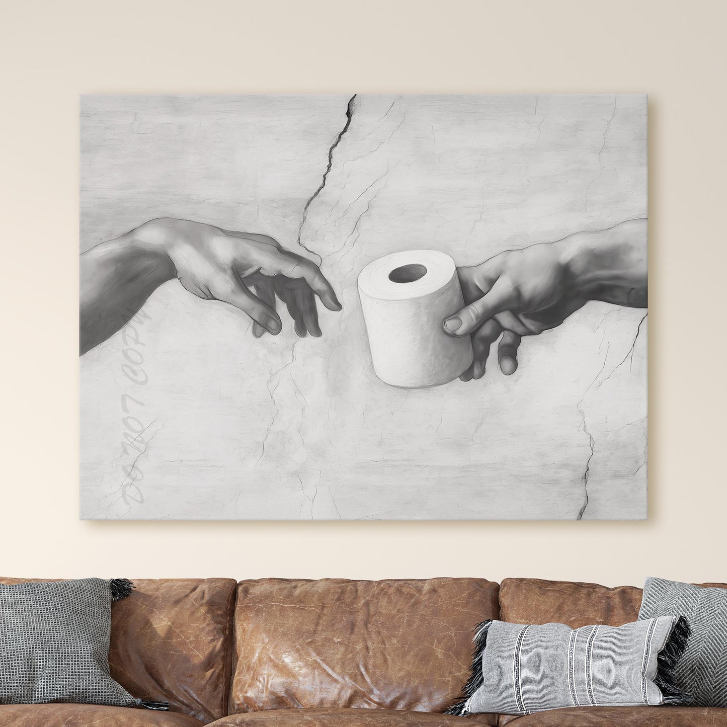 Hands of God and Adam Michelangelo Toilet Paper