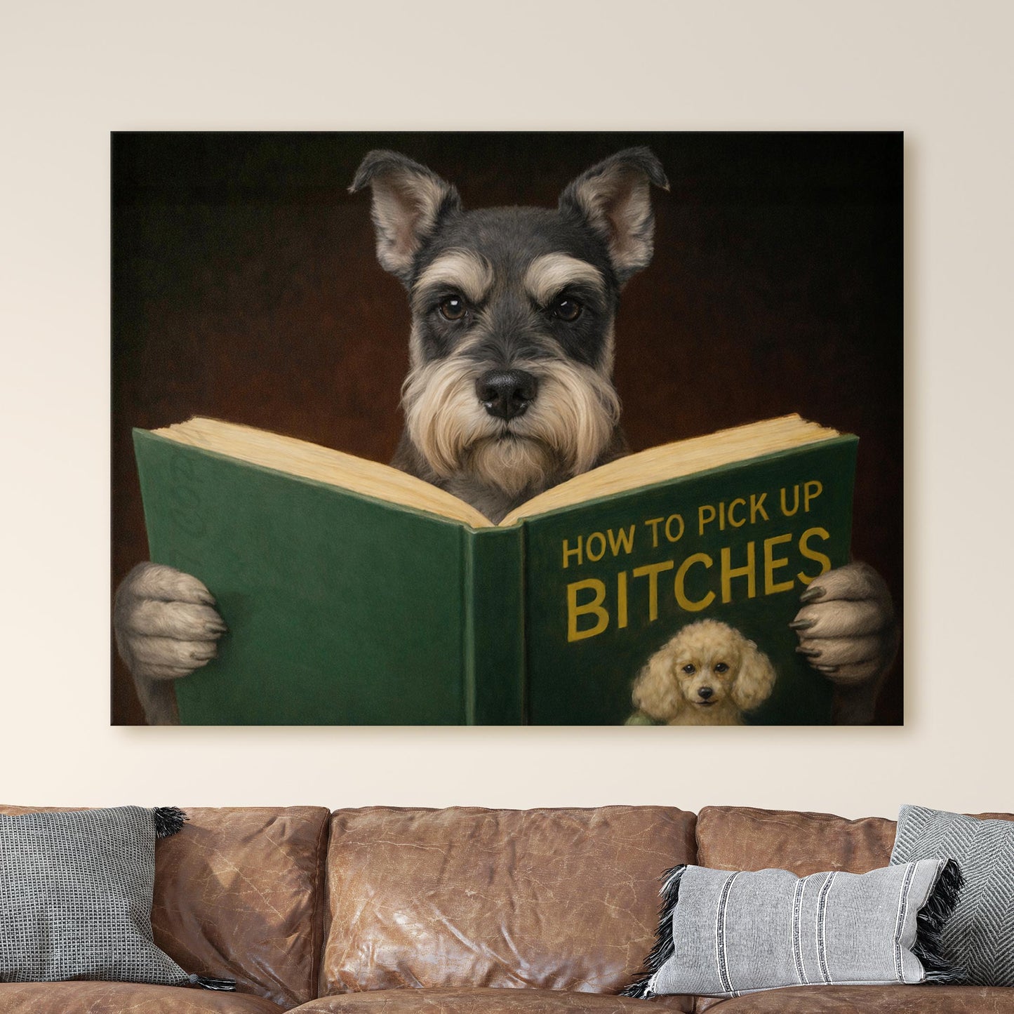 Miniature Schnauzer Reading Dog Dating Book