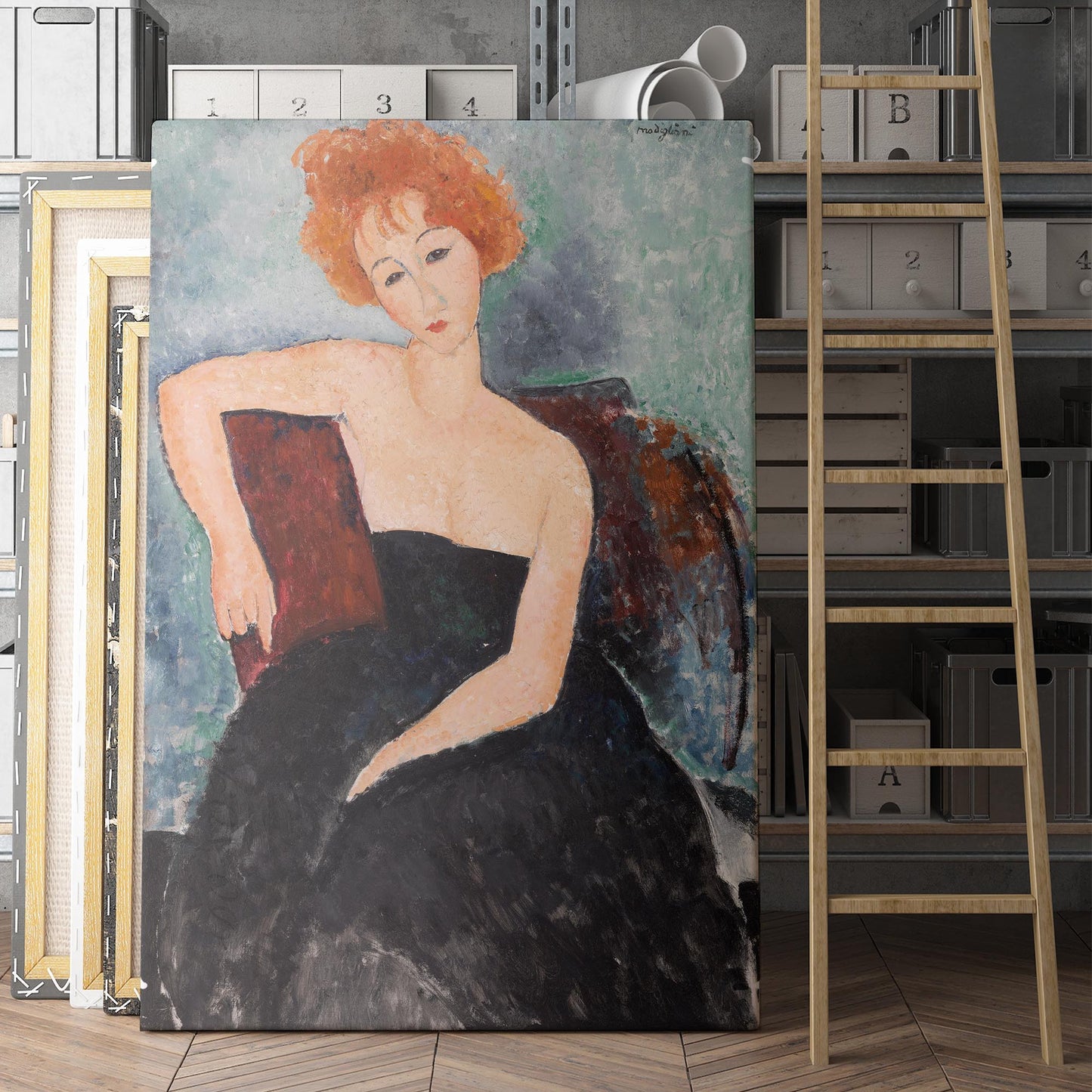 Redheaded Girl In Evening Dress, 1918 by Amedeo Modigliani