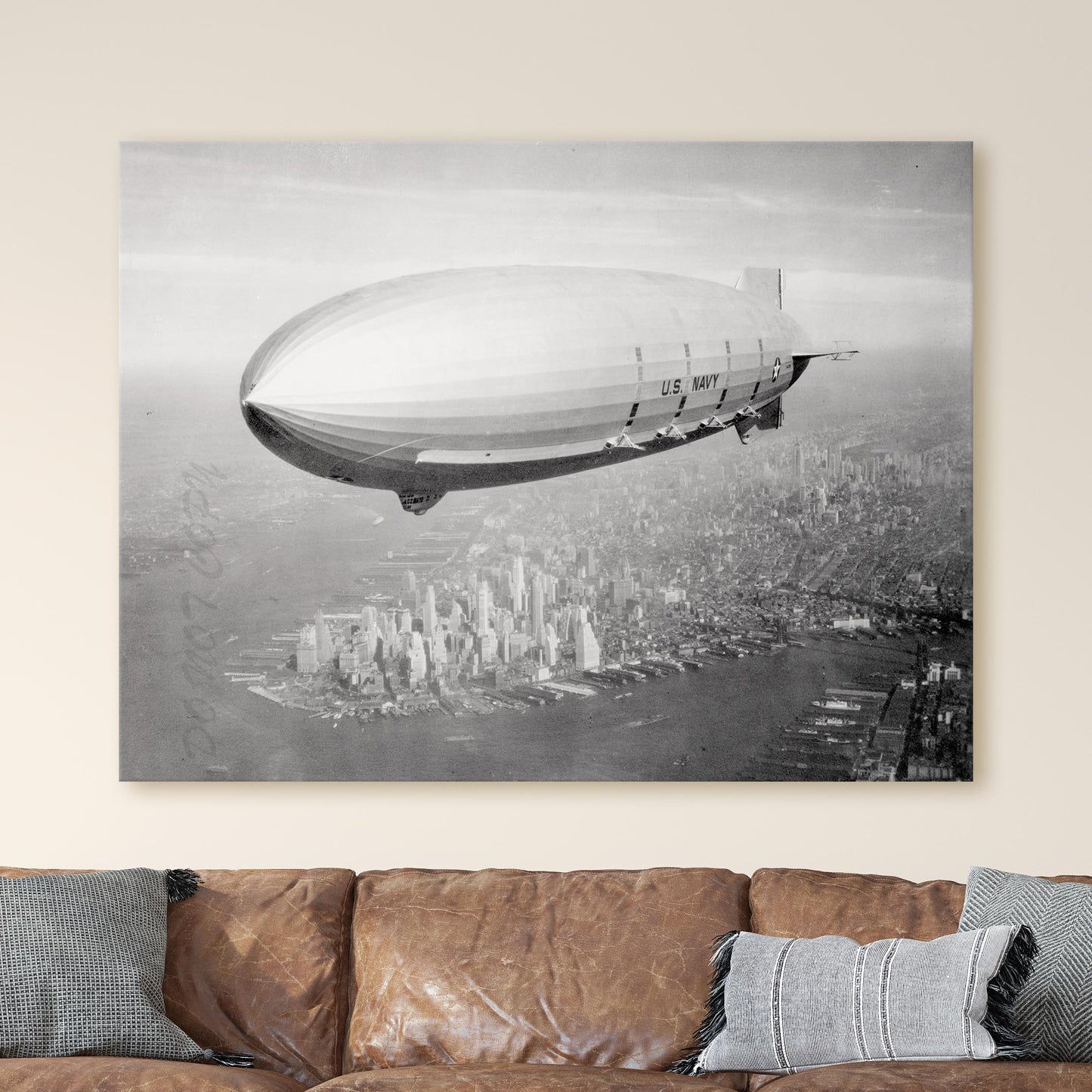USS Macon Zeppelin Over New York City, 1933