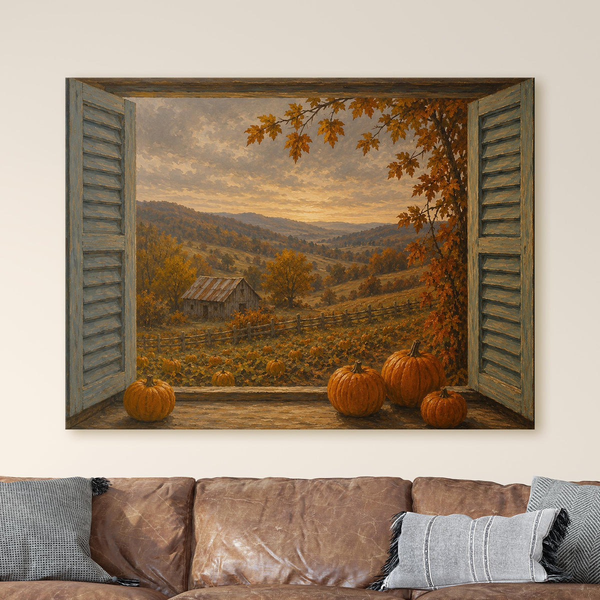 Open Window to an Autumn Landscape