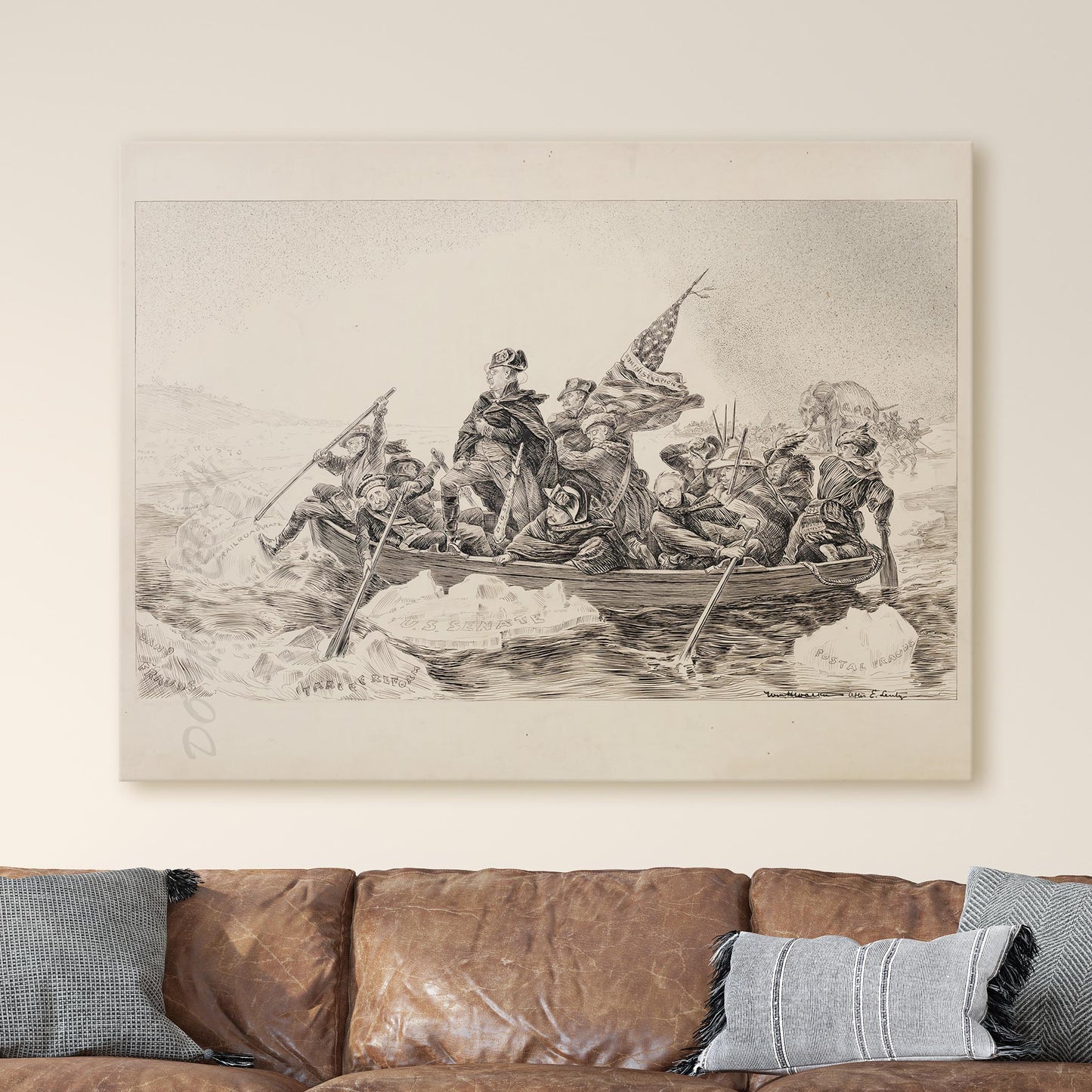 Theodore Roosevelt as Washington Crossing The Delaware