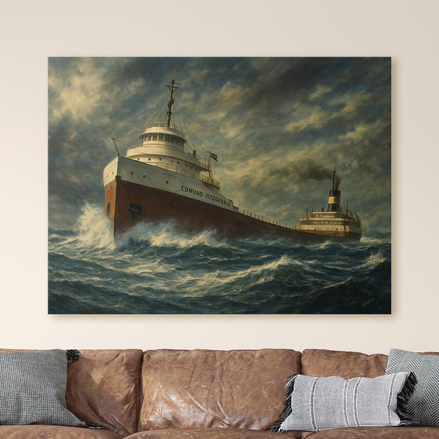 Edmund Fitzgerald Great Lakes Freighter Painting
