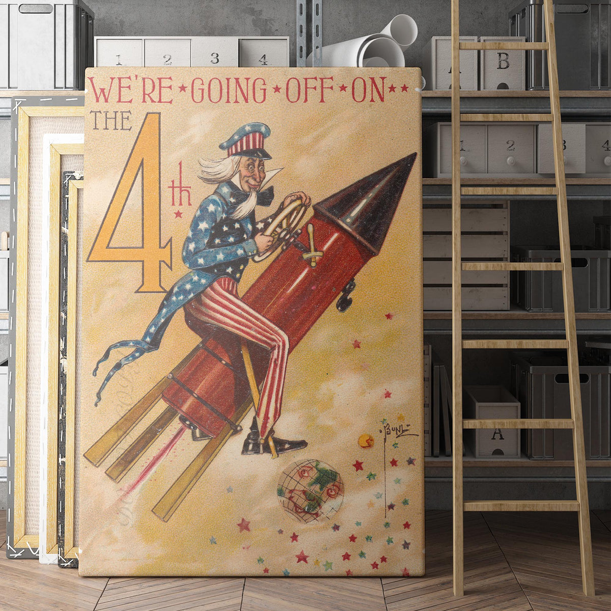 We're Going Off On The 4th - Uncle Sam Postcard