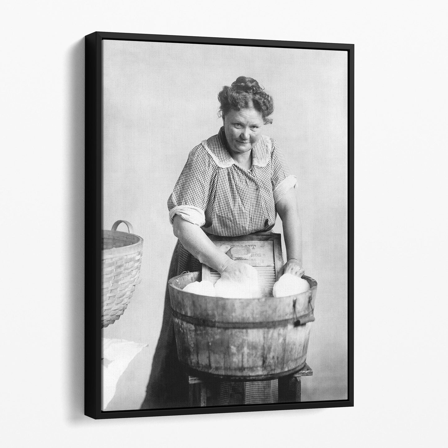 Woman Doing Laundry in a Wooden Tub 1905