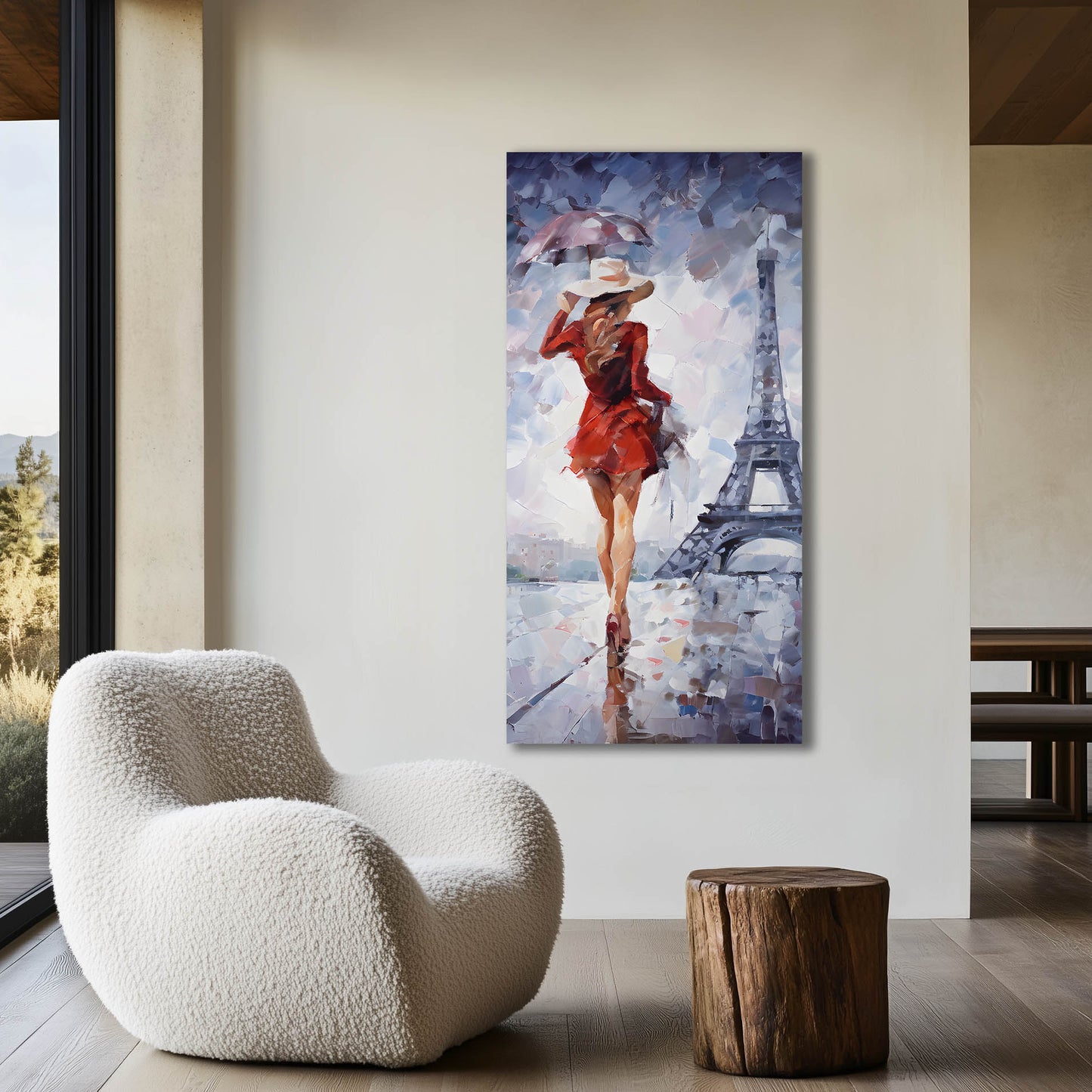 Woman By Eiffel Tower